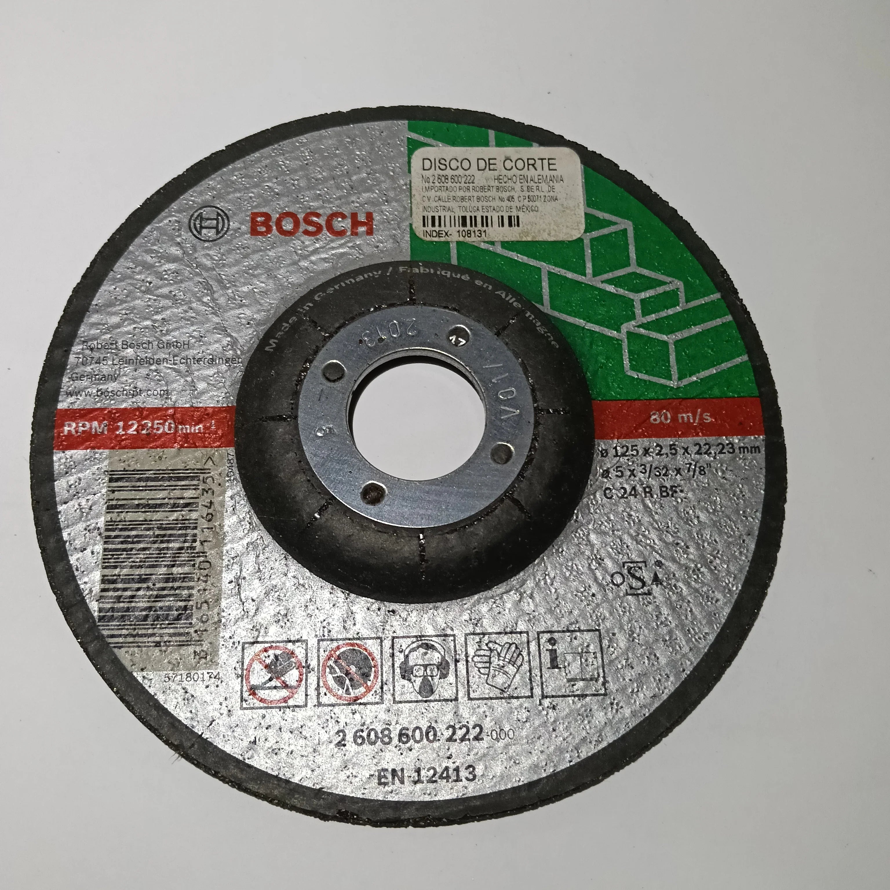 Disco Corte 5" X 1/8" X 7/8" PIEDRA CONCRETO