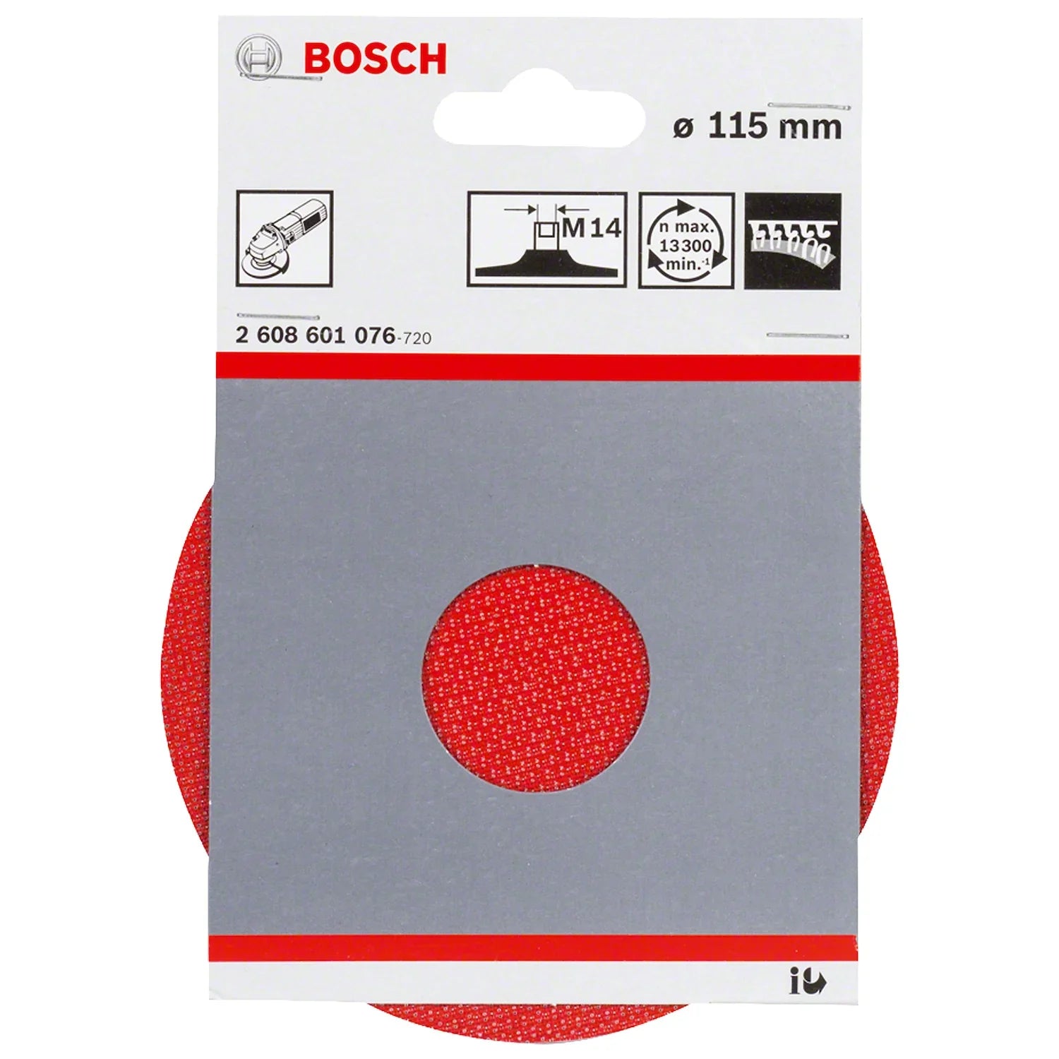 Plato autoadhesivo para Esmeril Bosch con tuerca M14; 115mm