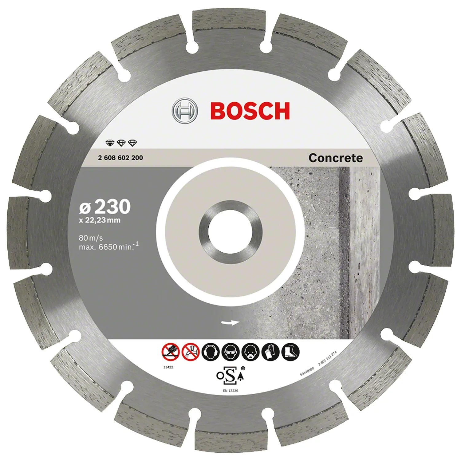 Disco diamantado Bosch Standard for Concrete 230x22,23x2,3x10mm