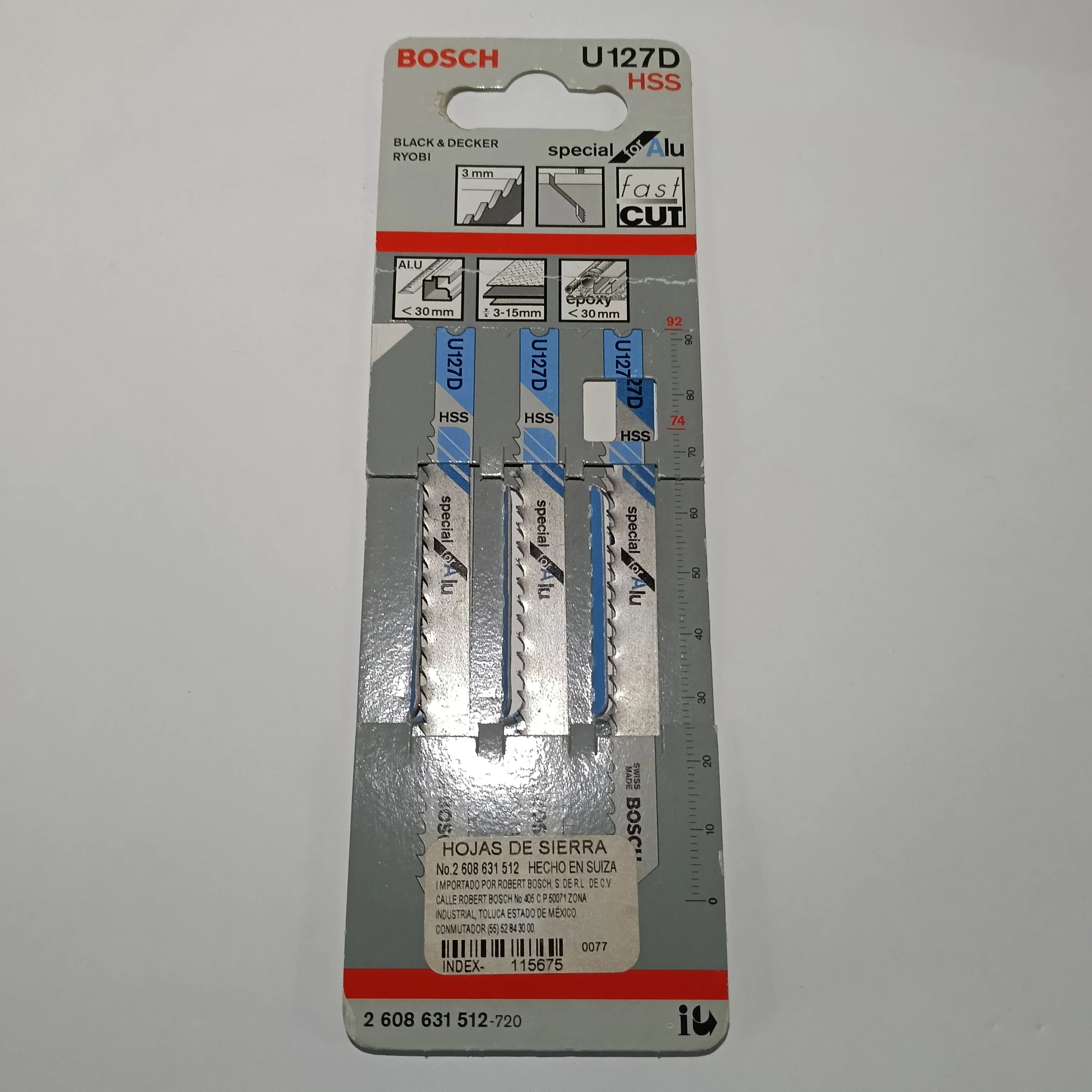 U127D Hss 3-15mm (3 pzas) ALUMINIO