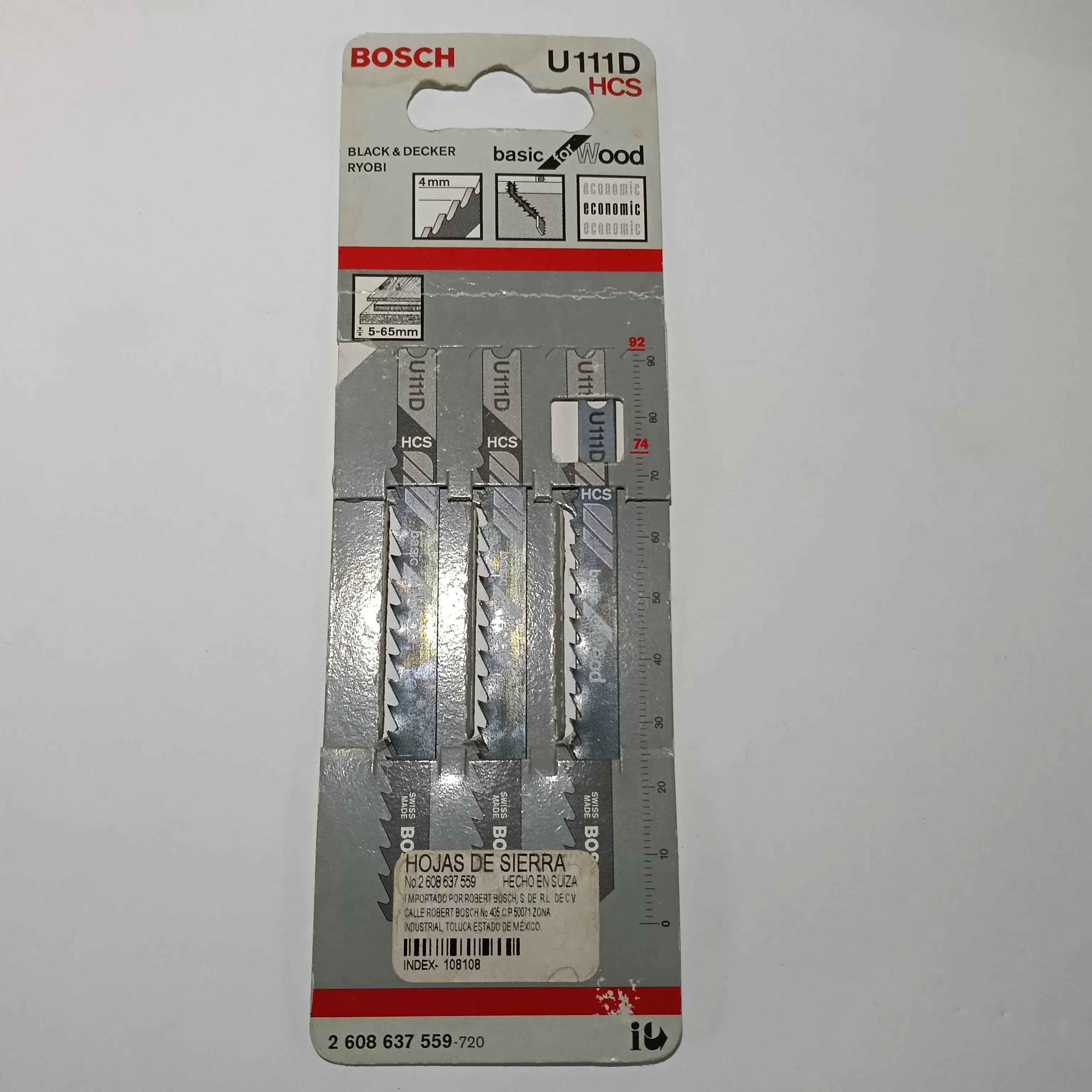 U111D HCS, BÁSICA-65mm (3 pzas) MADERA