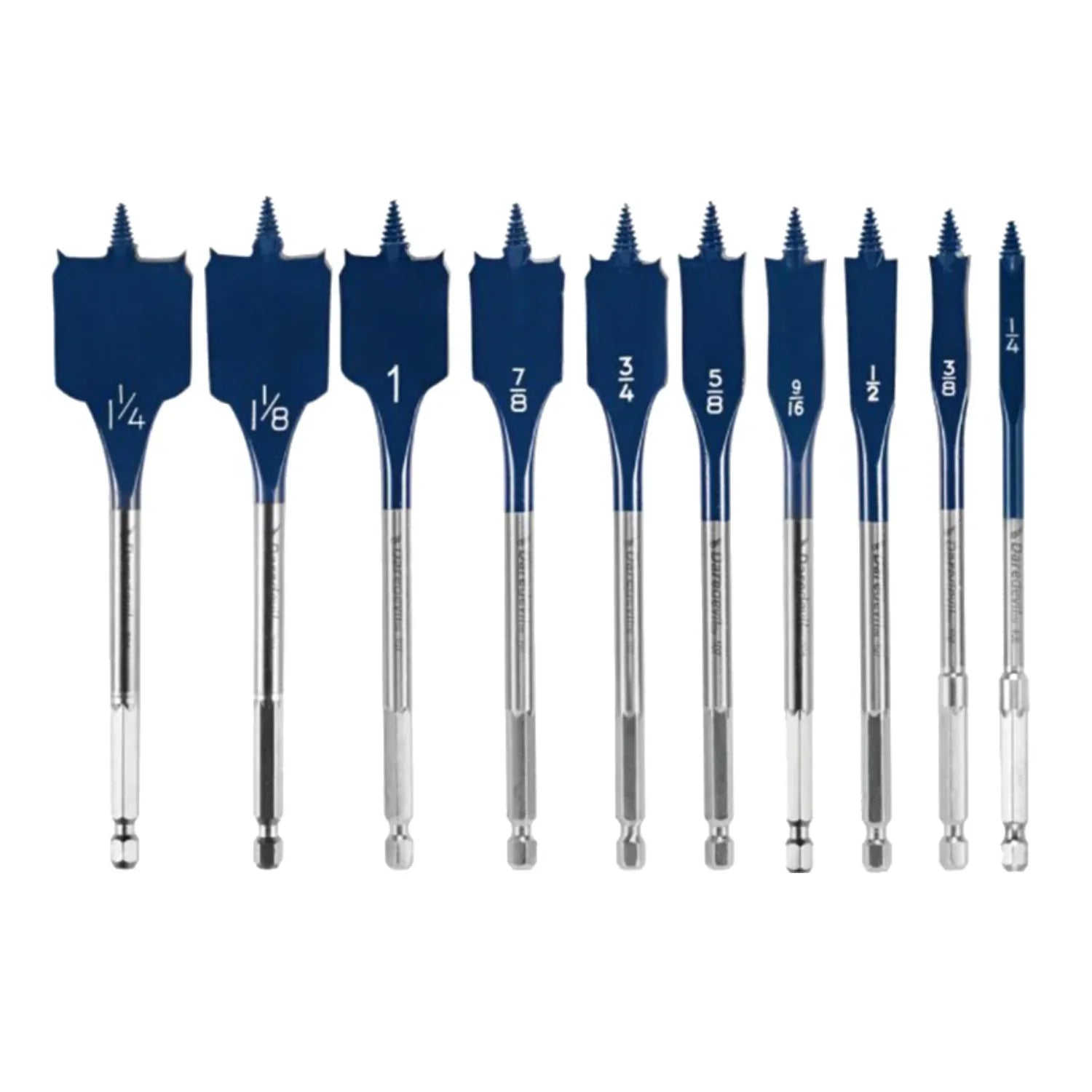 Juego 10 Brocas p/madera plana Bosch Self Cut Speed 1/4"-1 1/4"