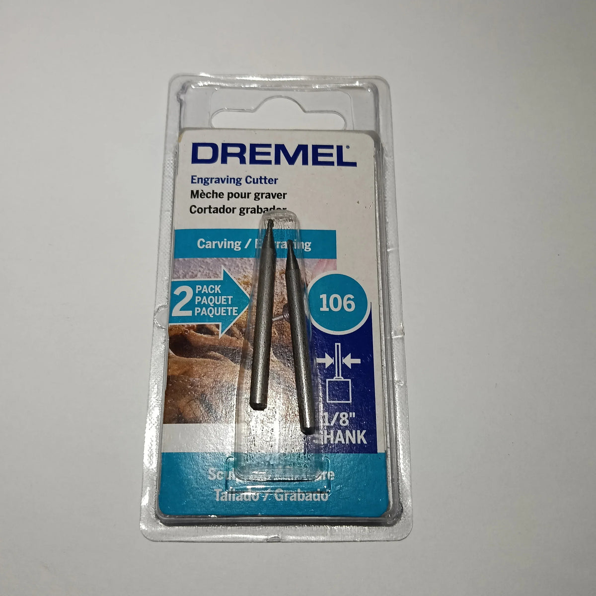 Fresa 1/16" MADERA,PLÁSTICO,METAL 2PZ GRABAR