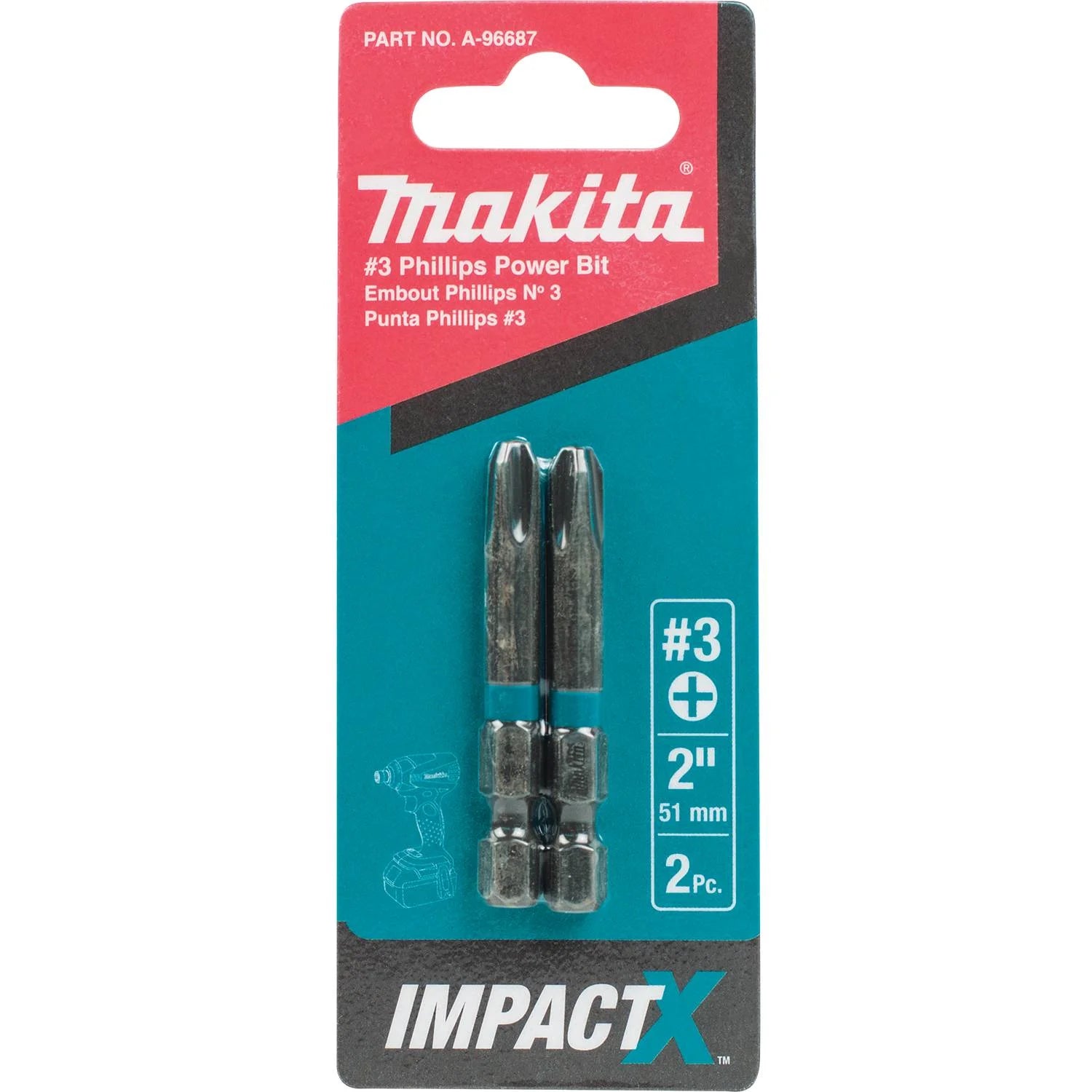 Punta Phillips #2X2" Power Bit Impact X (2 PZS)