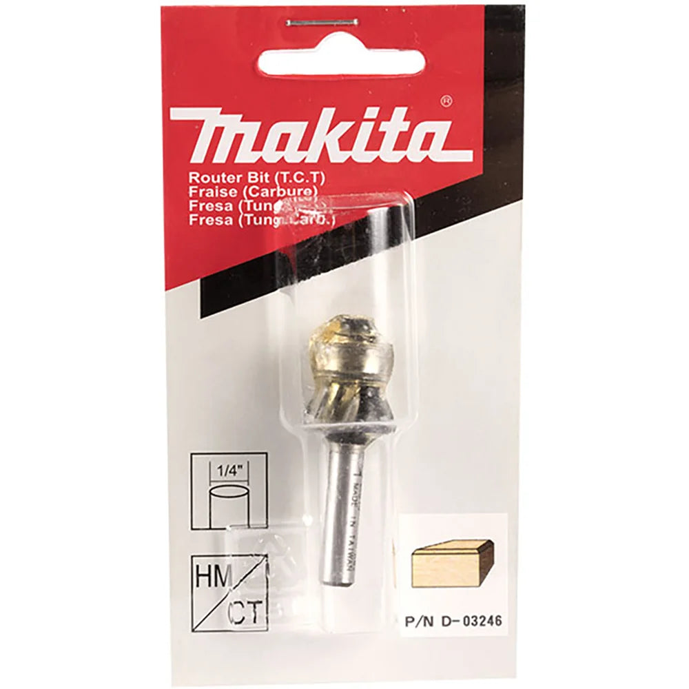 Fresa Doble P/REBAJAR A 25° c/balero 1/4" X 1/2"