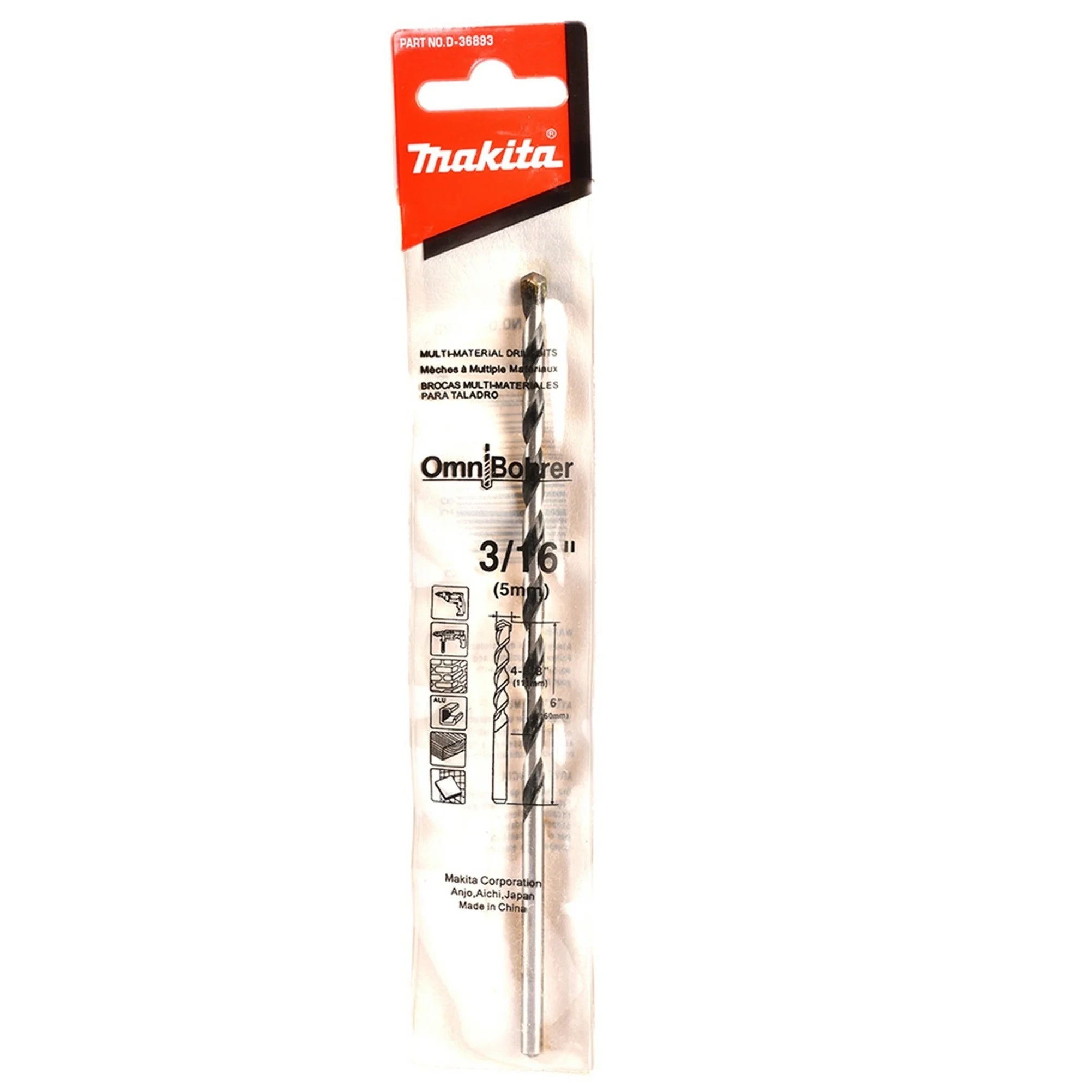 Multibroca 3/16" X 6" Pastilla De Carburo P/METAL,MADER