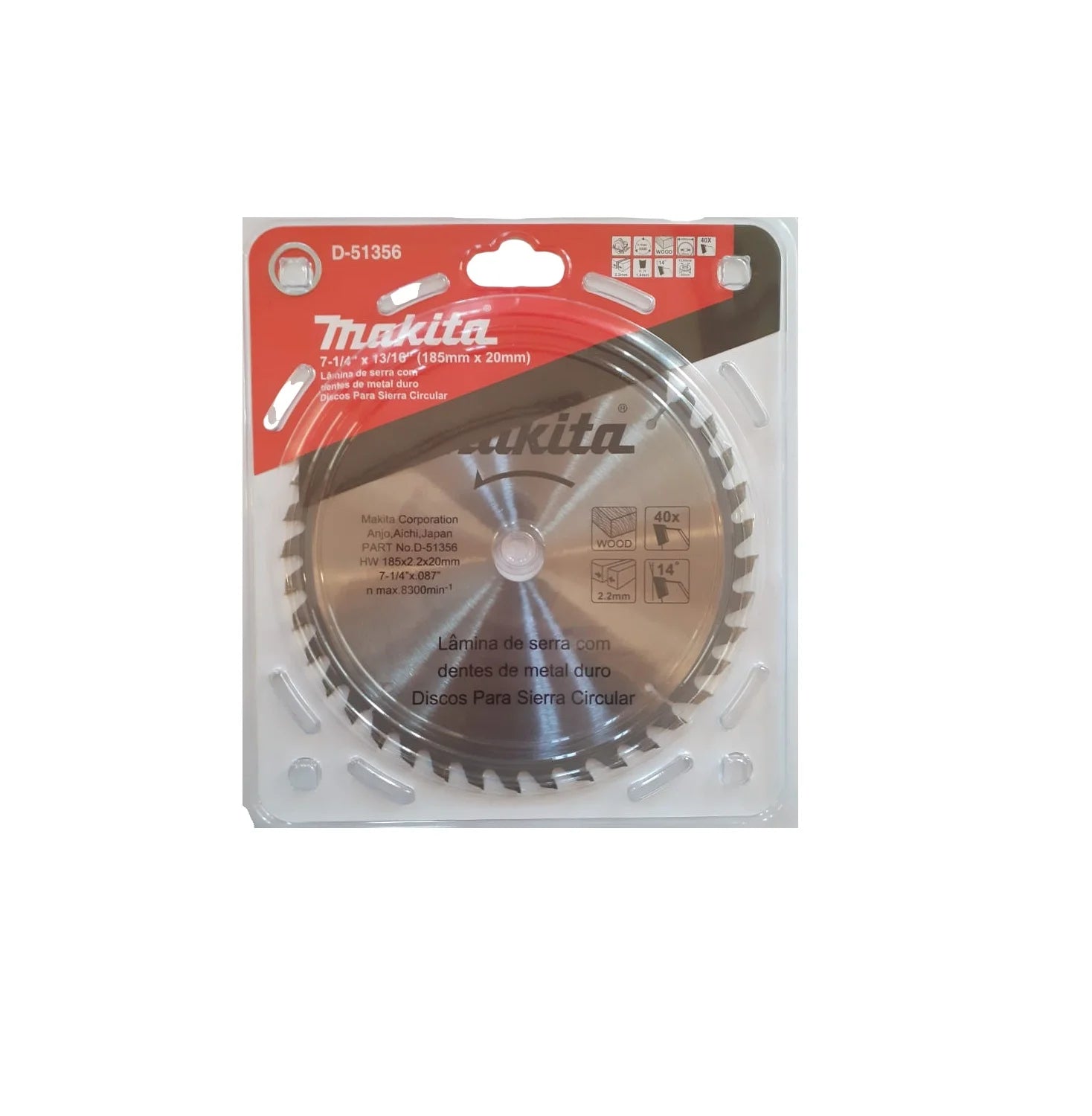 Disco De Sierra 7 1/4" X 20 Mm X 40 Tpi C/REDUC 5/8" Atb