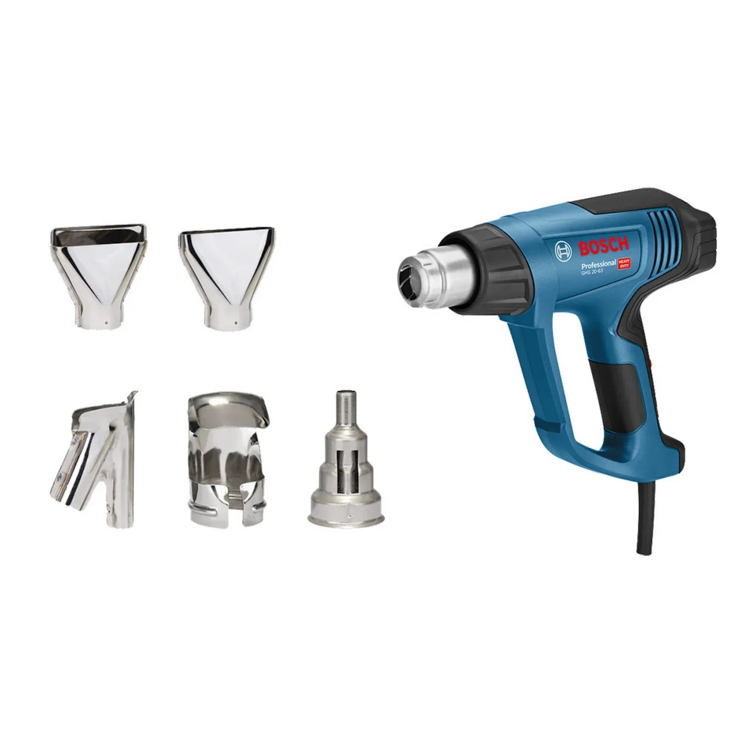 Pistola de calor Bosch GHG 20-63 1600W 127V con 5 boquillas