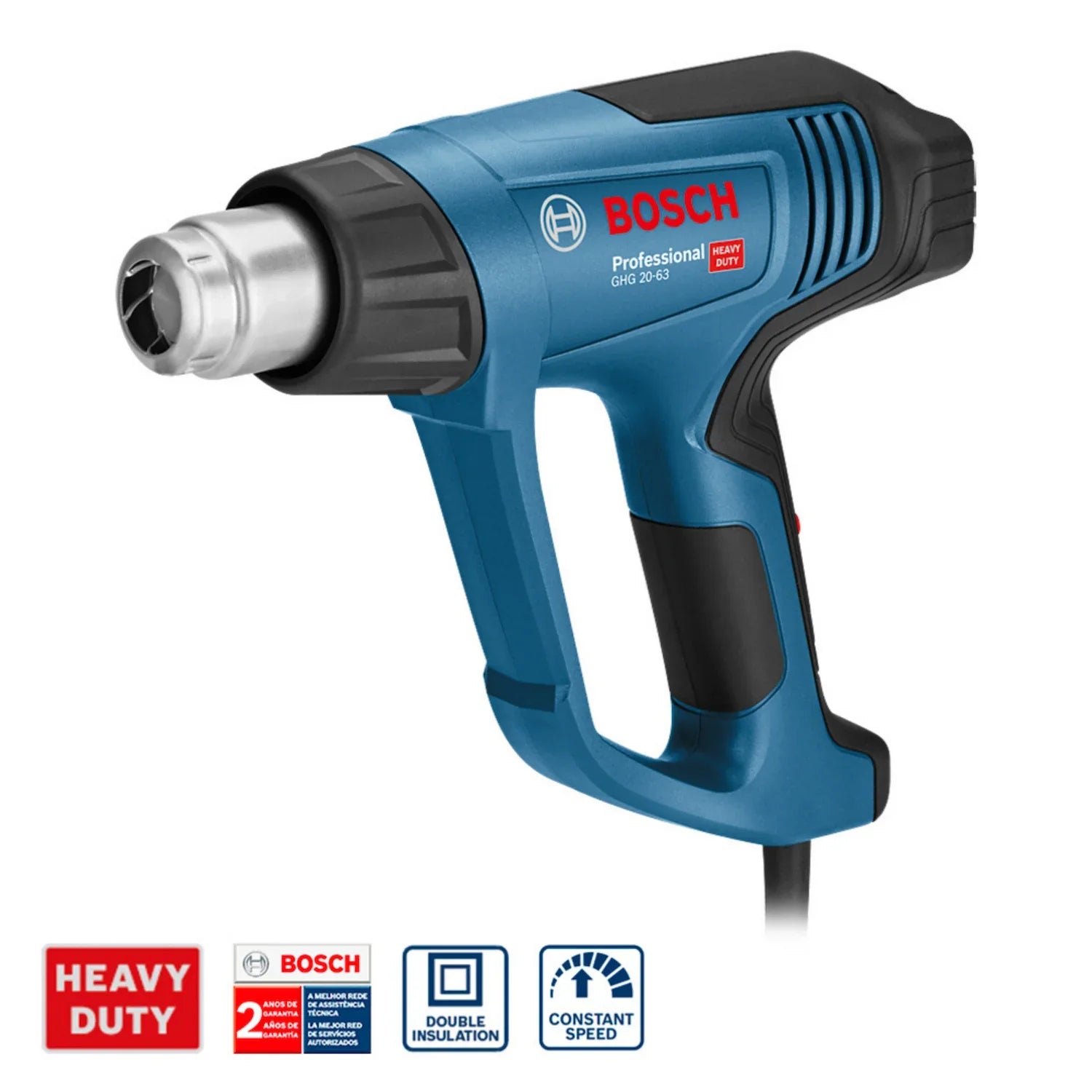 Pistola de calor Bosch GHG 20-63 1600W 127V con 5 boquillas