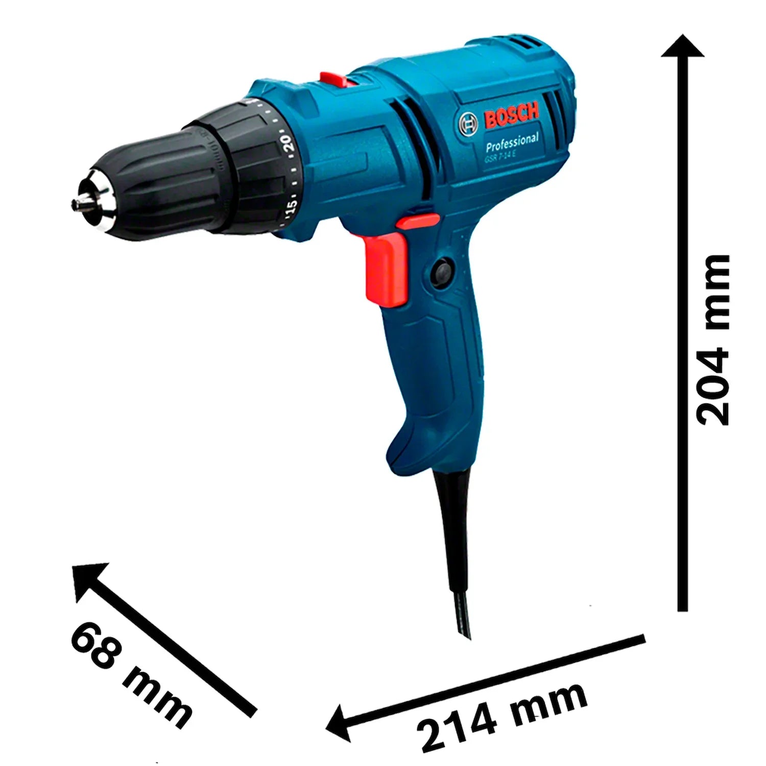 Taladro Atornillador Bosch GSR 7-14 E 400W 127V cable 4m