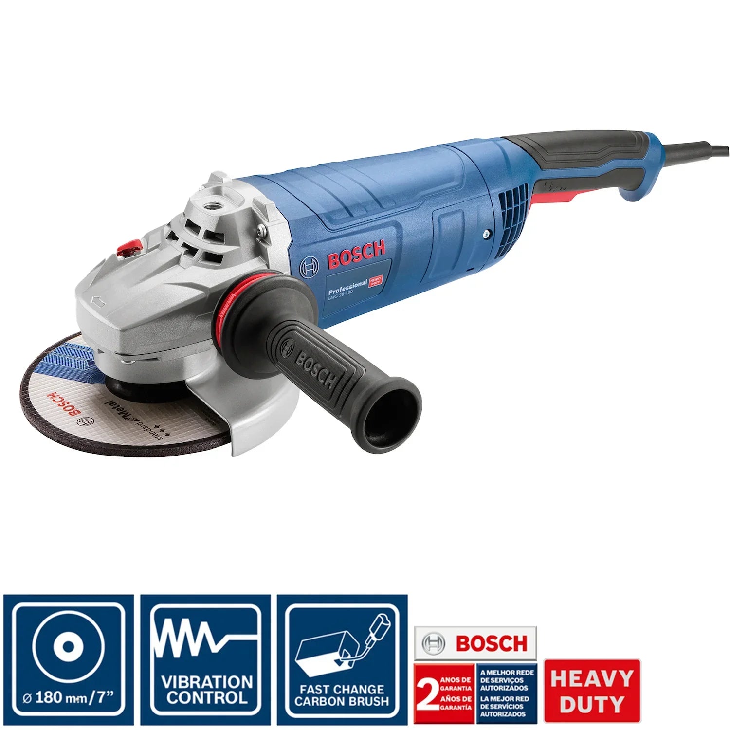 Esmeril angular de 9" Bosch GWS 28-230 VULCANO 2800W 127V