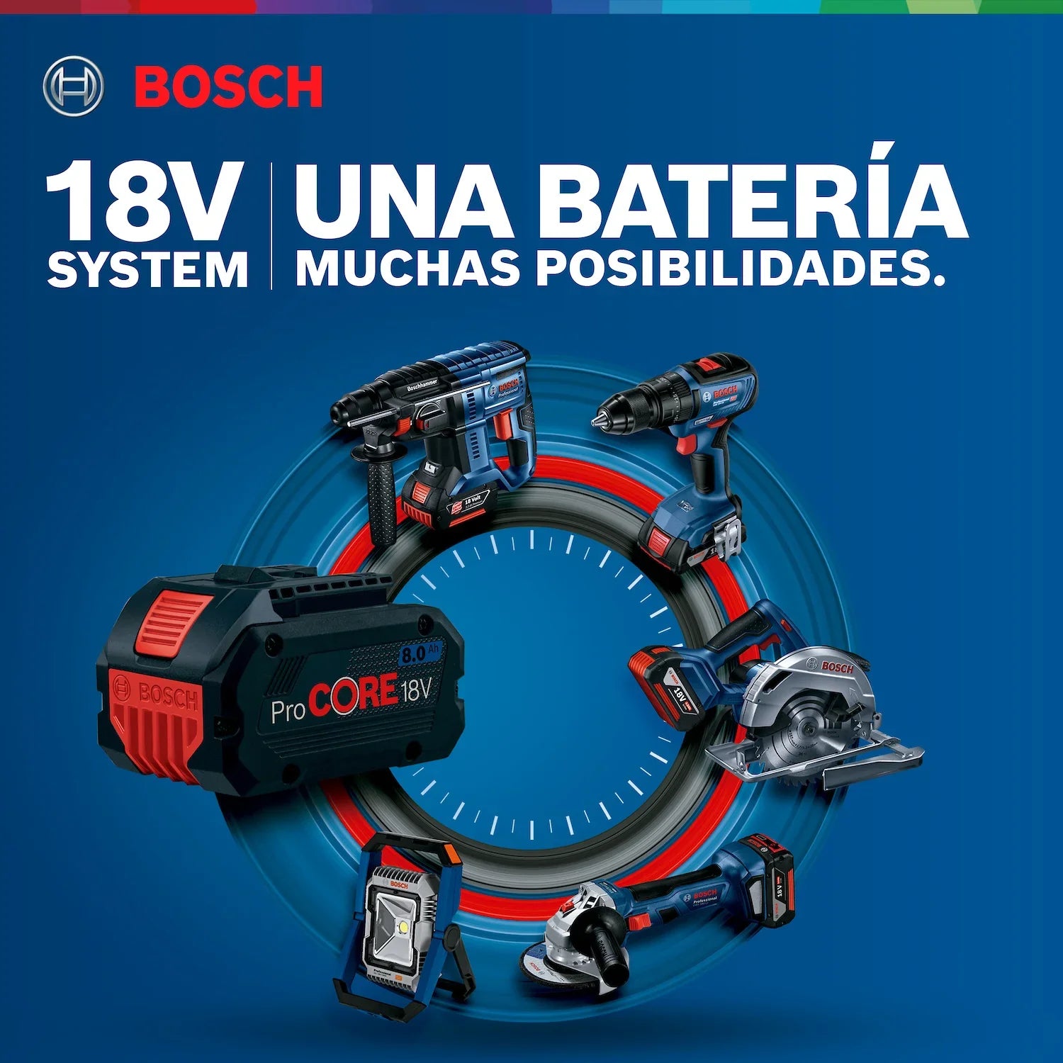 Rotomartillo inalámbrico Bosch GSB 180-LI 18V 2 baterías y maletín