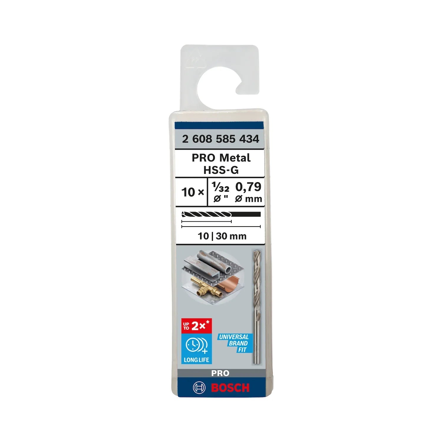 Broca para Metal Bosch PRO Metal HSS-G 1/32", 10un