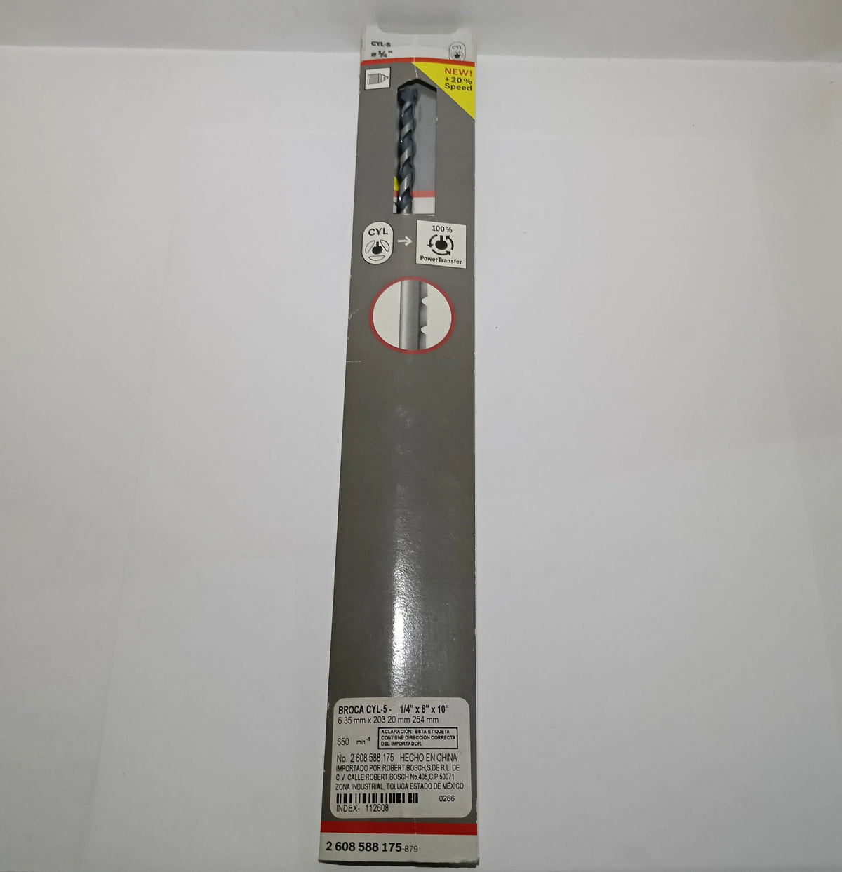 Broca CYL-5 - 1/4" X 8" X 10" GRANITO
