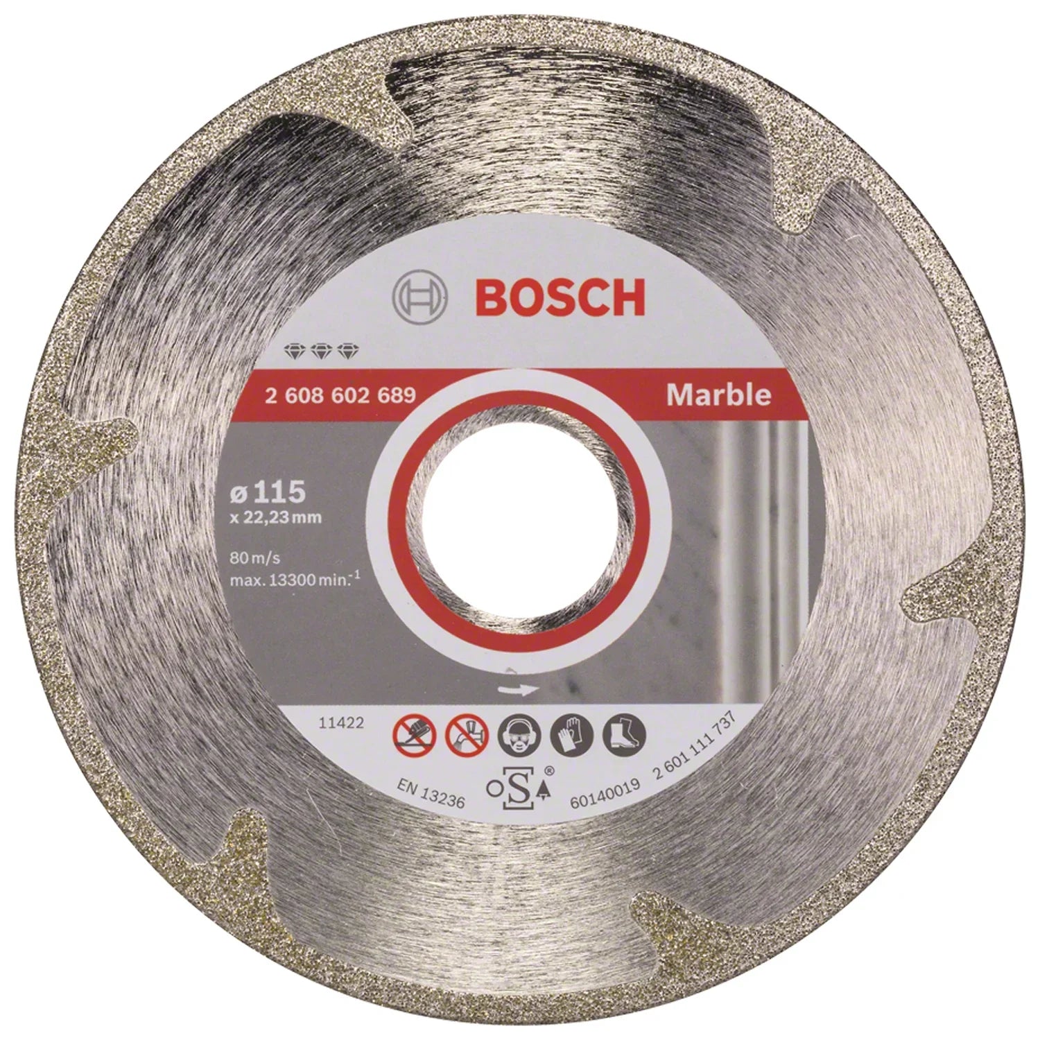 Disco Diamantado Segmentado Bosch PRO Marble Liso 115x22,23mm