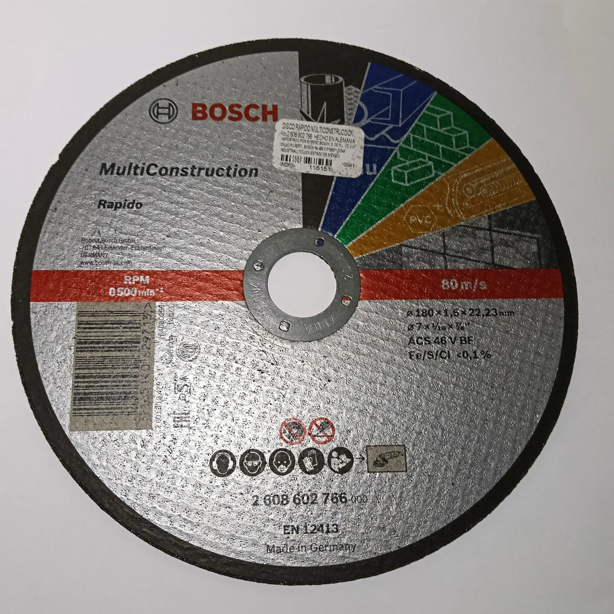 Disco De Corte Rápido 7" X 1/16" X 7/8" MULTICONSTRUCTION
