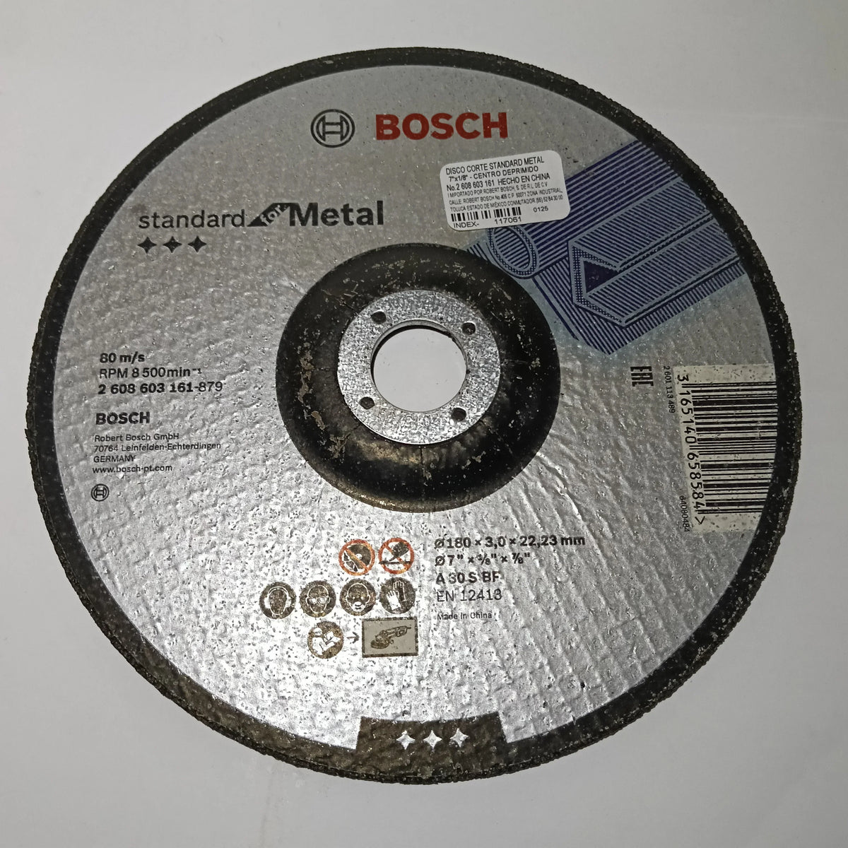Disco Abrasivo De Corte 7" X 1/8 X 7/8 STANDARD METAL