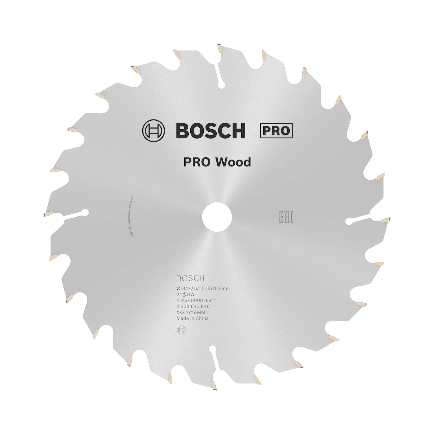 Disco de sierra circular Bosch PRO Wood 184mm, 24 dientes