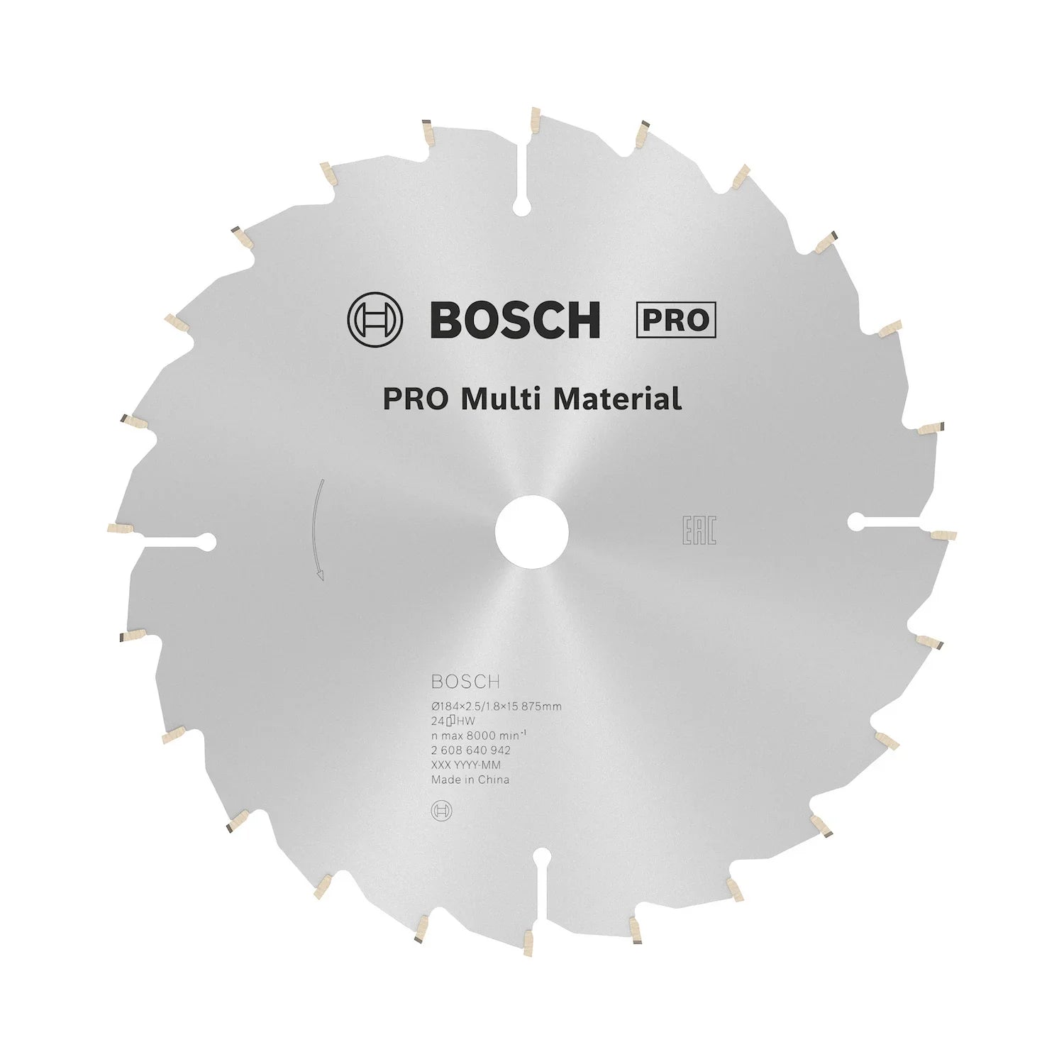 Disco de sierra circular Bosch PRO Multi Material 184mm, 24D