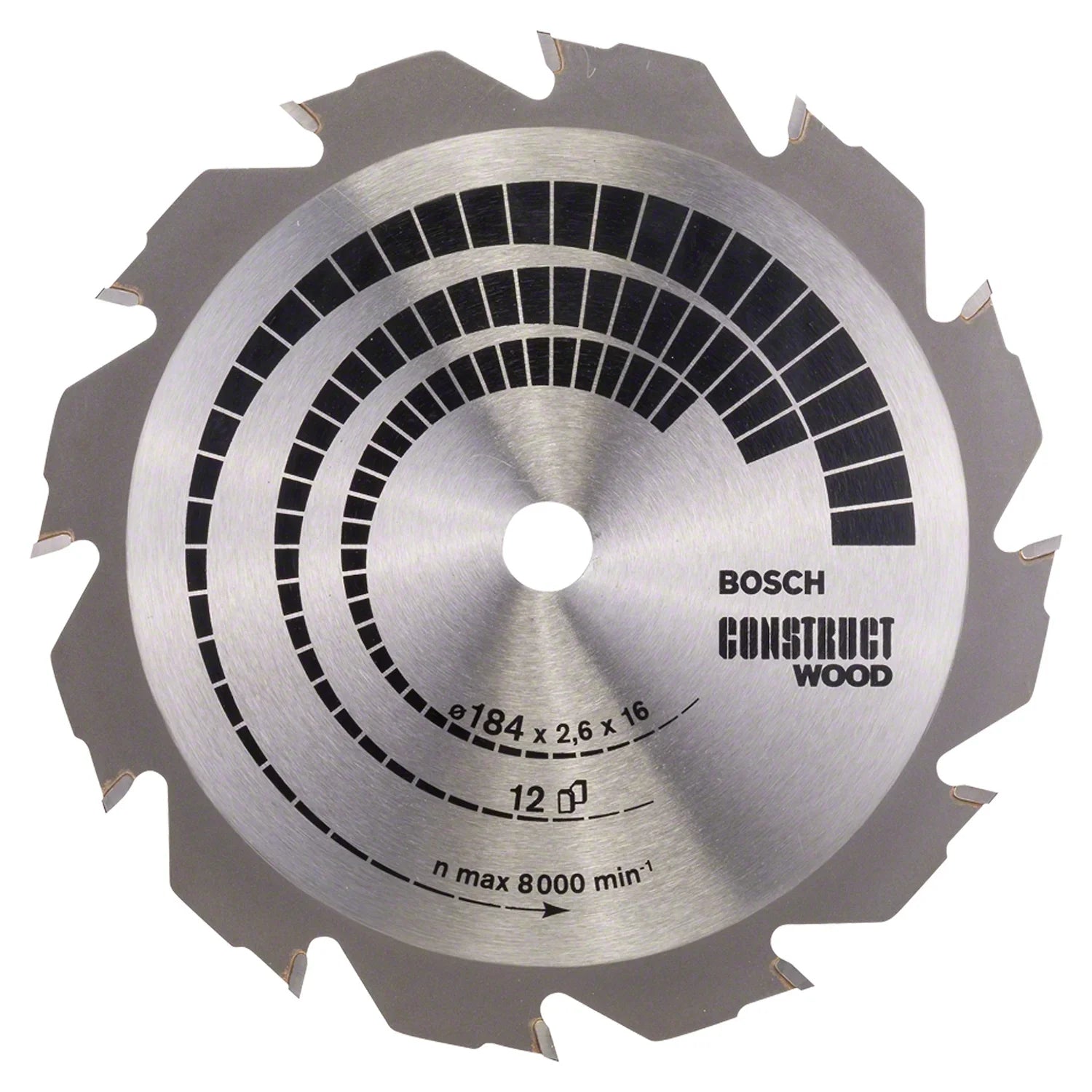 Disco de sierra circular de madera Bosch ø184x16mmx1.6mm, 12D