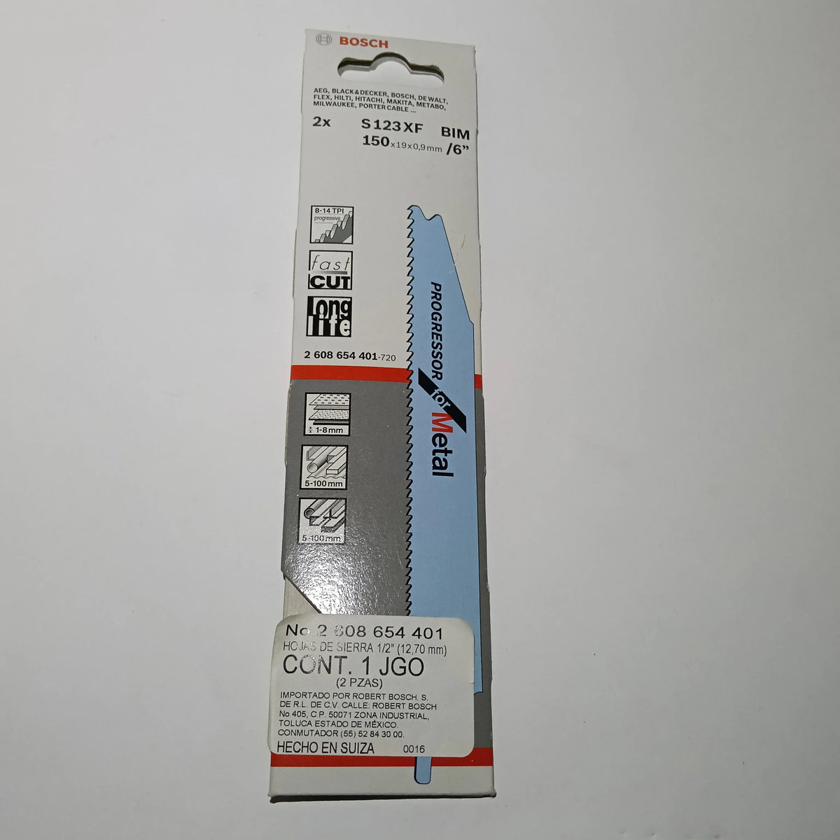 S123XF BiM, 150mm, Corte Rápido 10-100mm Tpi 8-14 METAL LARGA VIDA