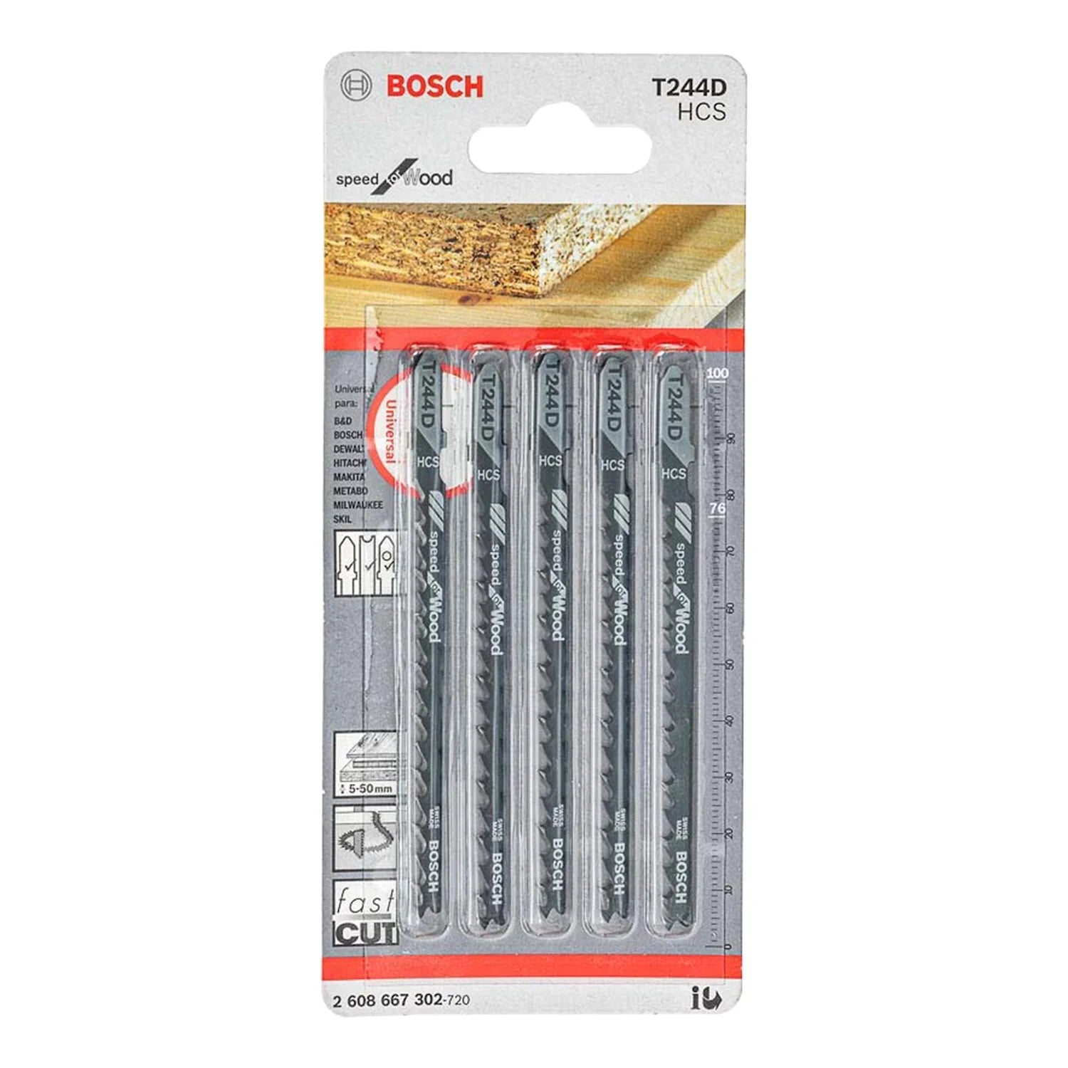 Segueta Bosch T244D Speed for wood 100.4mm 5 und