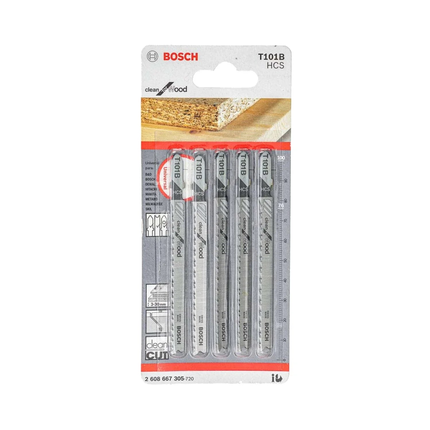 Segueta T101B Bosch Clean for wood 5 unidades