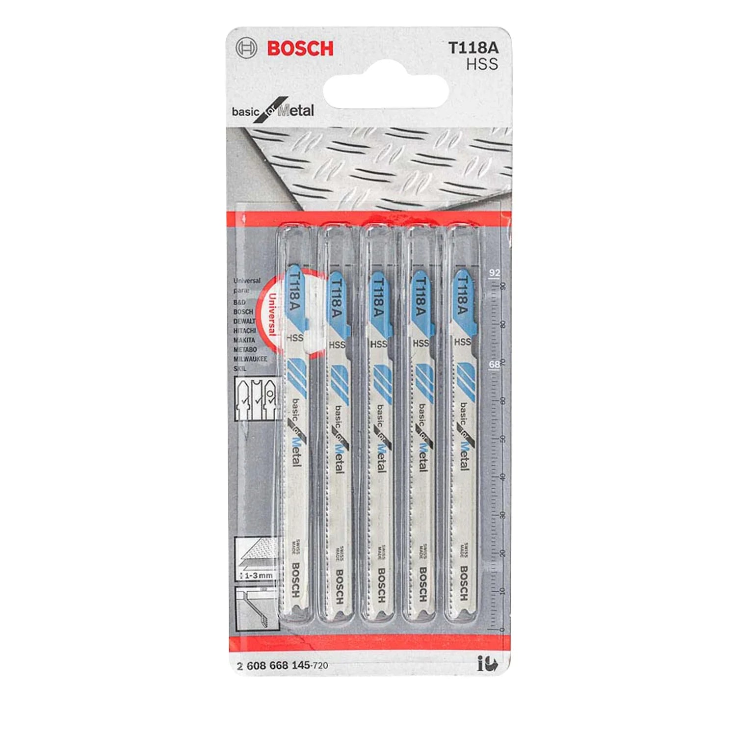 Segueta T118A Bosch Basic for metal 5 unidades