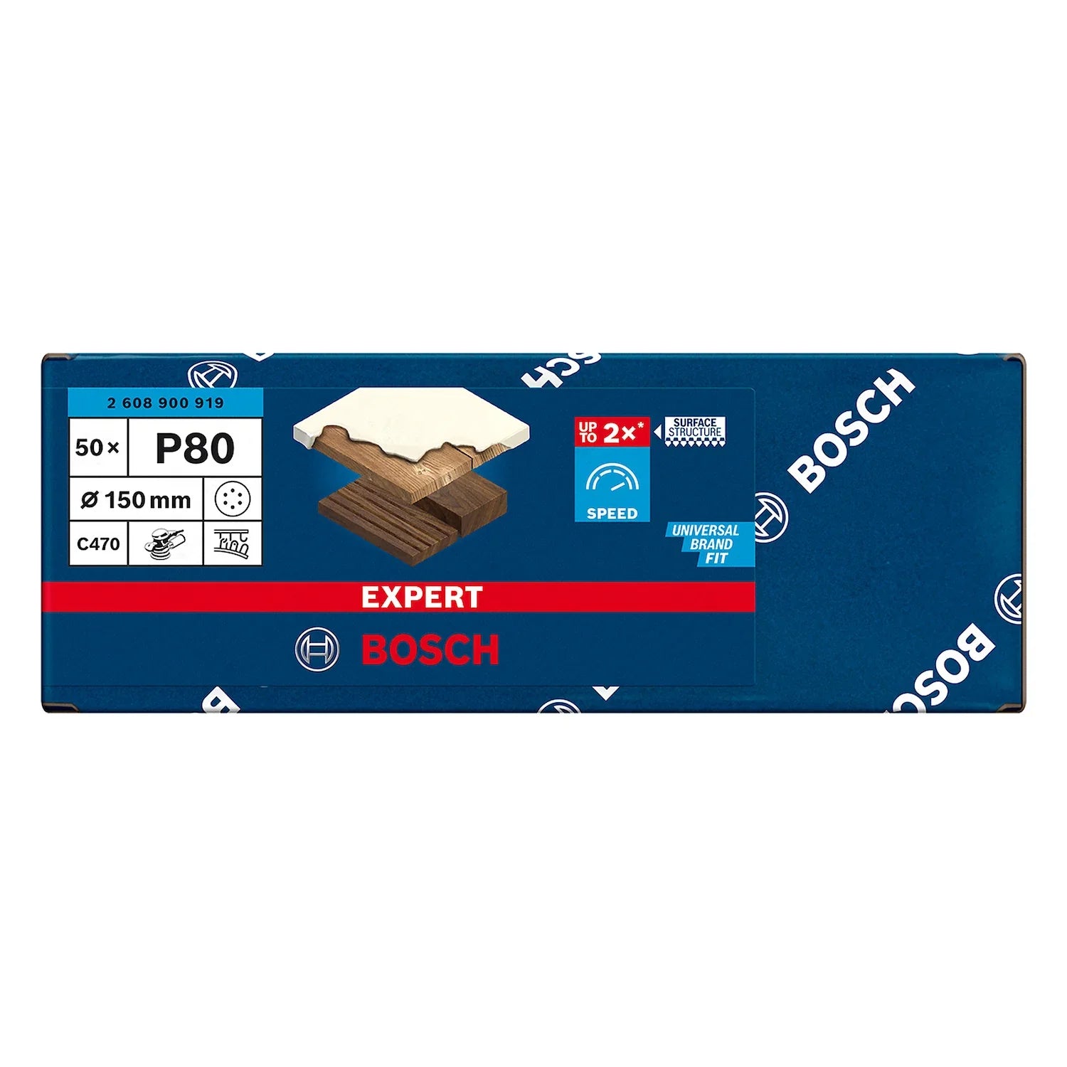 Hoja de lija Bosch EXPERT C470; 150mm G80 50 unidades