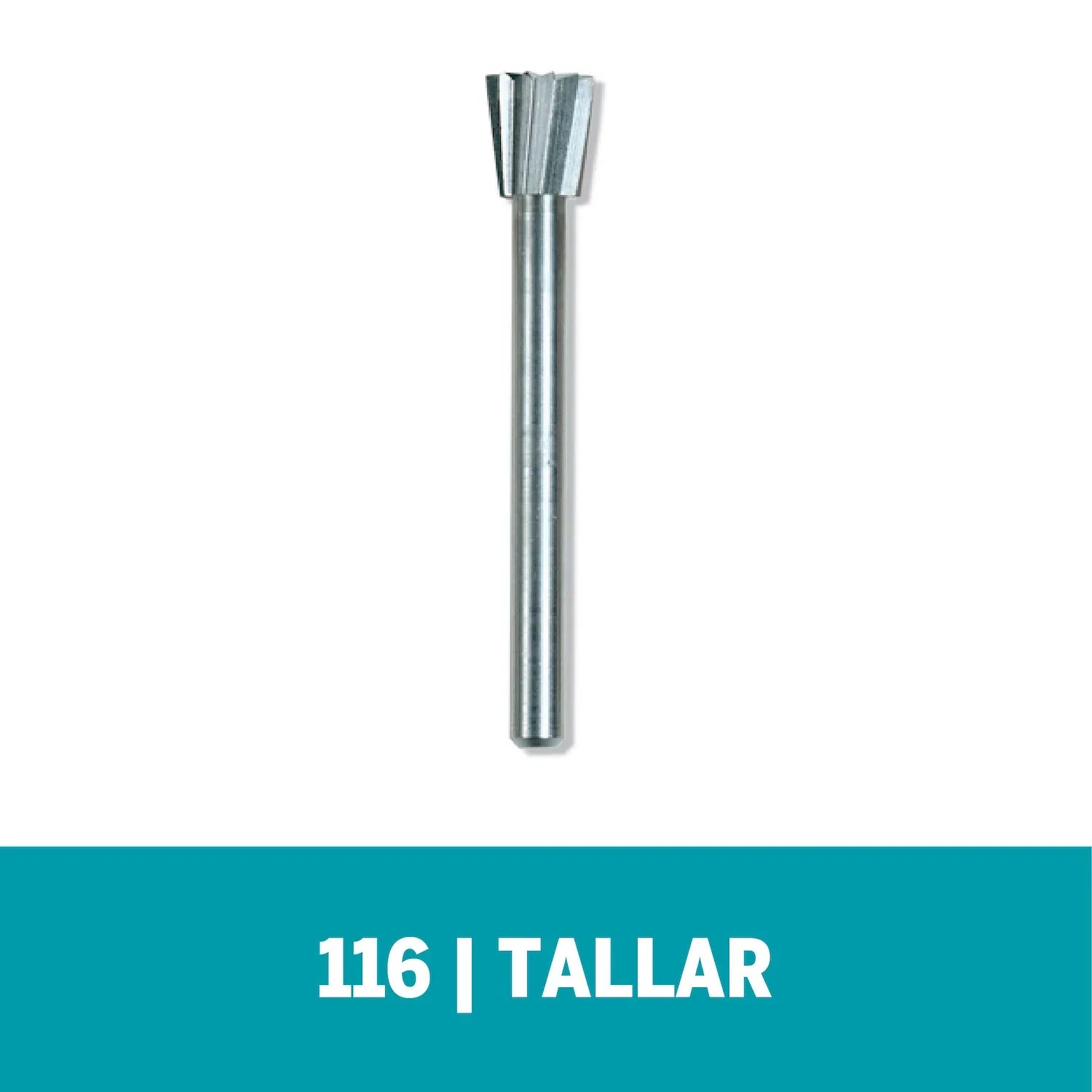 Fresa De Tallado De Punta Cuadrada De 6,4mm Para Madera, Metal, Cuero, Plástico, Goma y Cartón (Modelo 116) Dremel