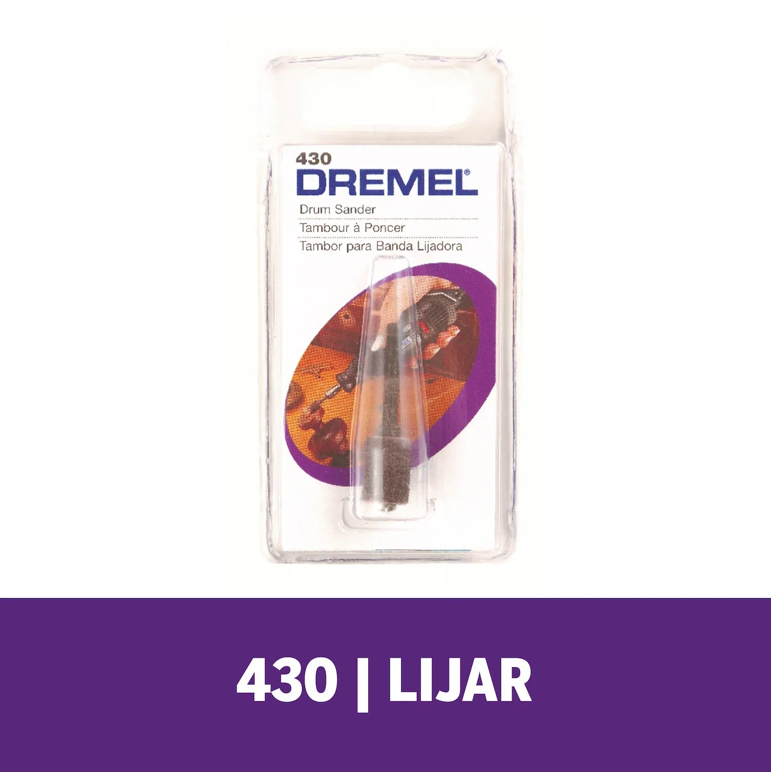 Mandril Vástago Adaptador De Lijado De 6,4mm Con Tubo De Lija De Grano Grueso Para Madera, Fibra De Vidrio, Plástico y Goma (Modelo 430) Dremel