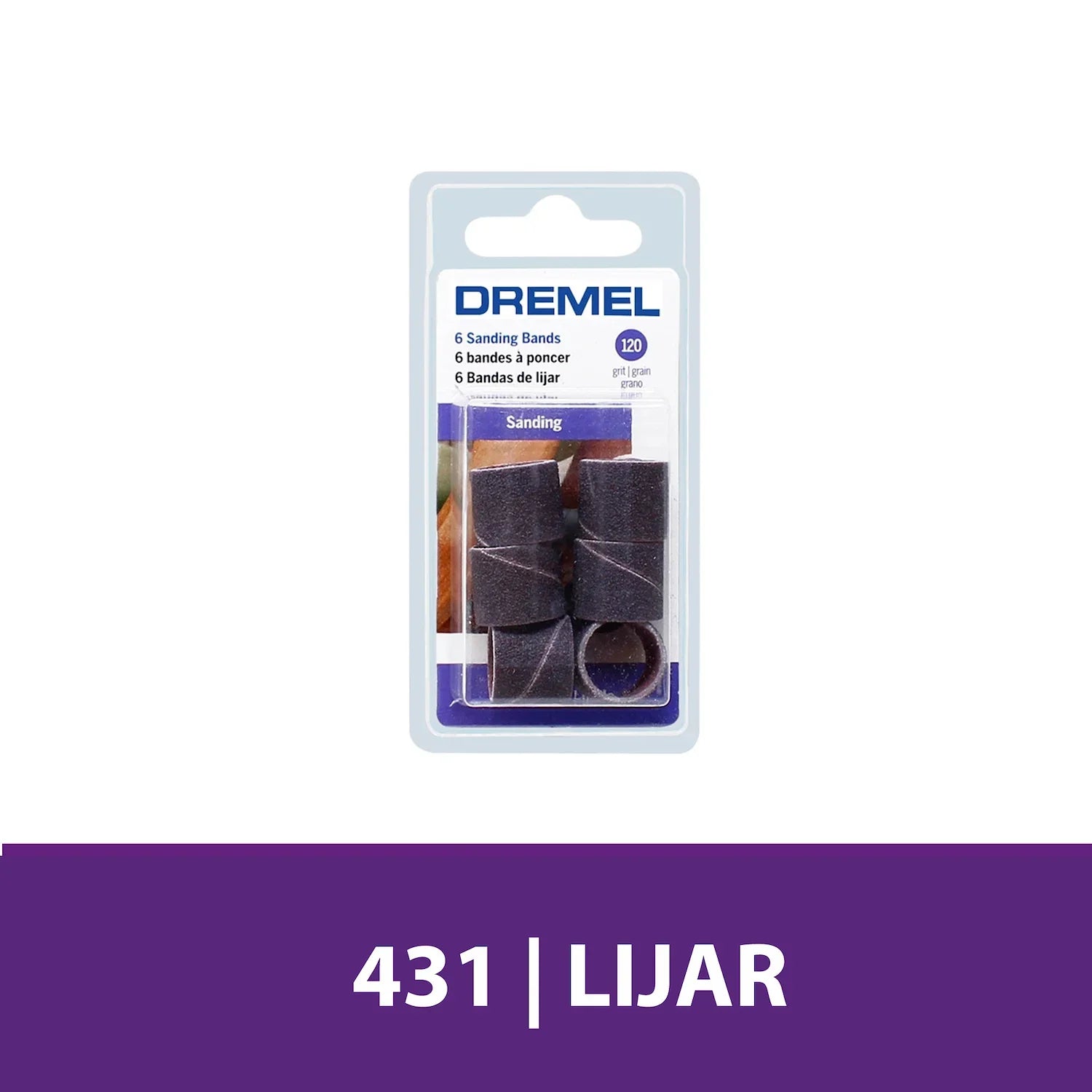 Tubo De Lija De 6,4mm De Grano Grueso Para Madera, Fibra De Vidrio, Plástico y Goma (Modelo 431) Dremel