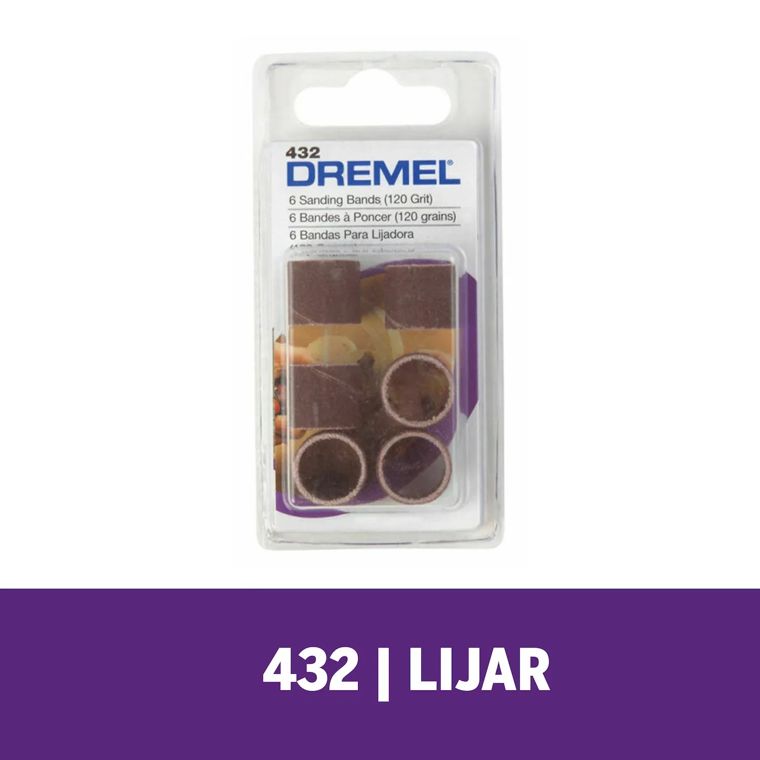 Tubo De Lija De 12,7mm De Grano Medio Para Madera, Fibra De Vidrio, Plástico y Goma (Modelo 432) Dremel