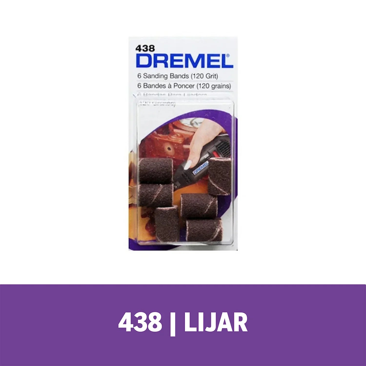 Tubo De Lija De 6,4mm De Grano Medio Para Madera, Fibra De Vidrio, Plástico y Goma (Modelo 438) Dremel