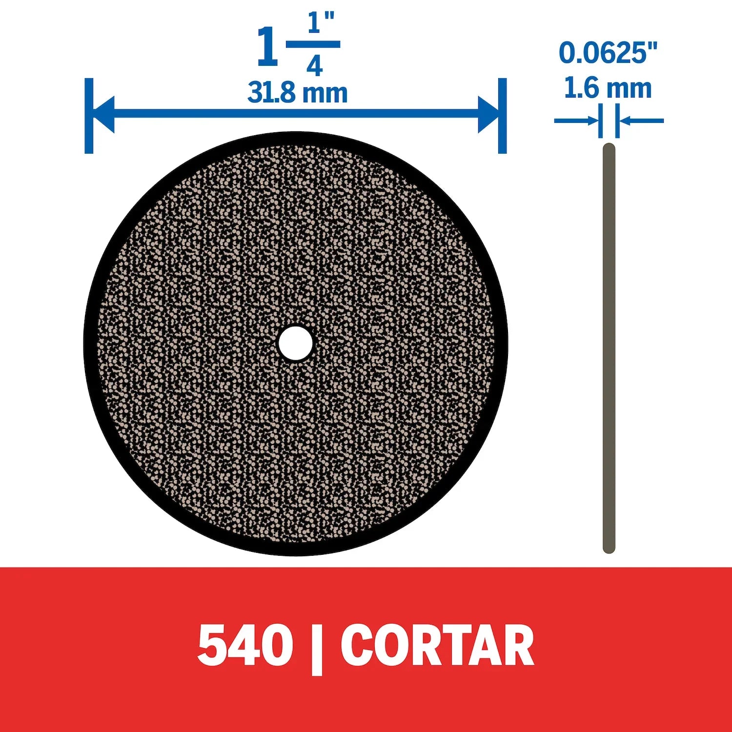 Disco De Corte De 31,8mm Espesor De 1,6mm Para Metal (Modelo 540) Dremel