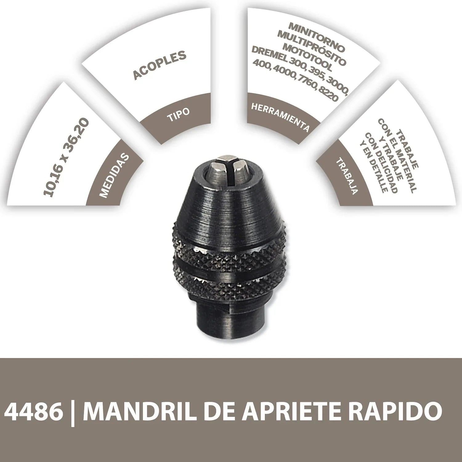 Mandril Autoajustable Para Mototools (Modelo 4486) Dremel