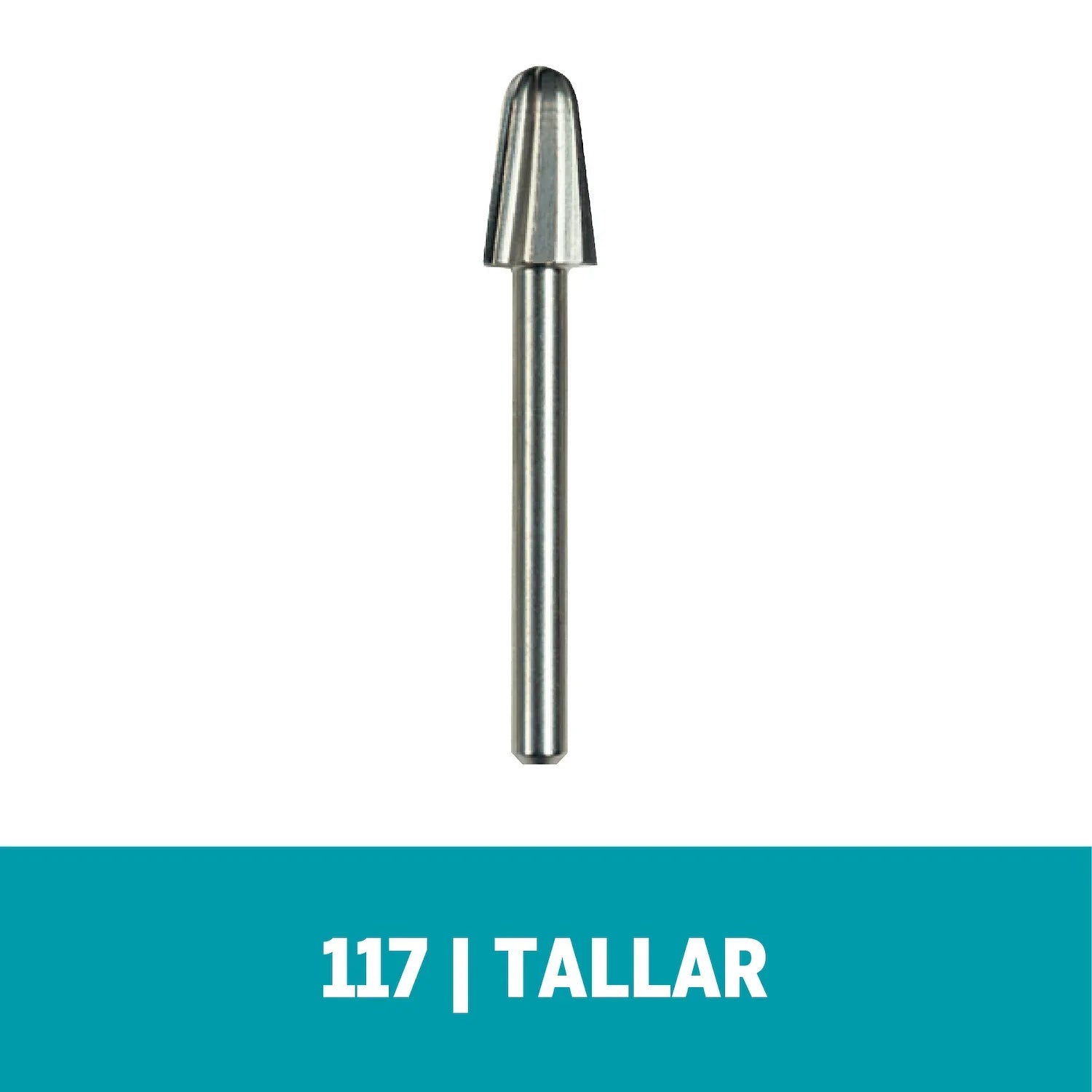 Fresa De Tallado Cilindrica De Punta Redondada De 6,4mm Para Madera, Metal, Cuero, Plástico, Goma y Cartón (Modelo 117) Dremel