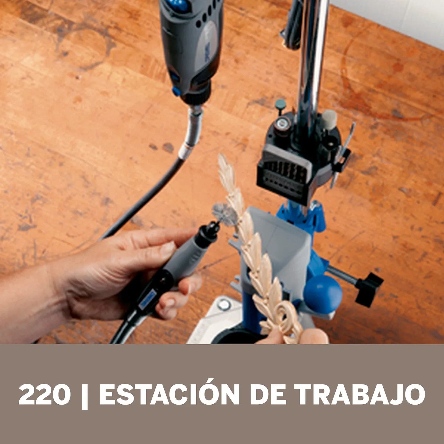 Acople De Mototool Estación De Trabajo: Taladro De Banco y Soporte Vertical Para Mototool y Eje Flexible (Modelo 220) Dremel