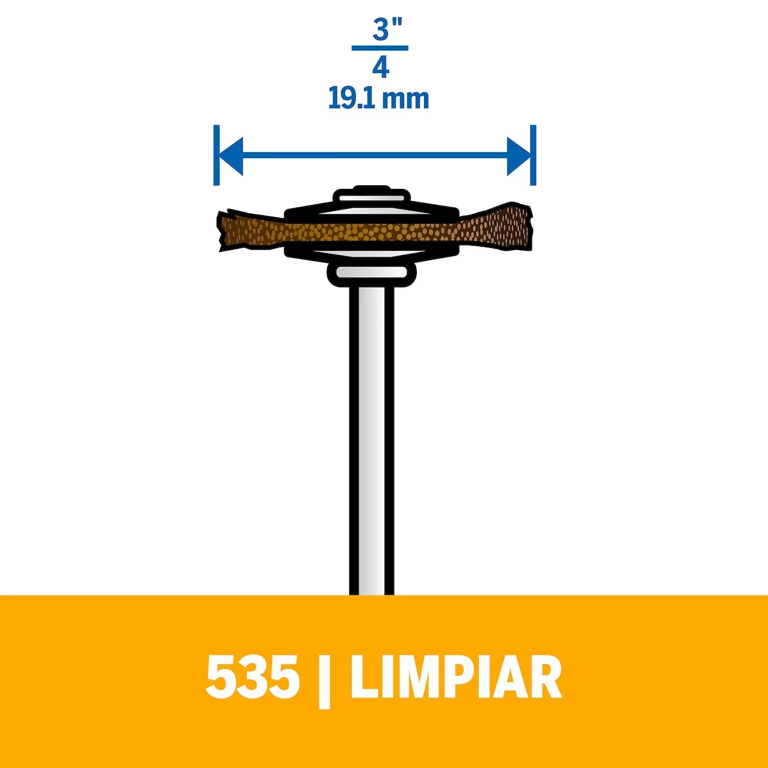 Cepillo De Latón De 19,1mm Para Limpieza Sin Rayar Oro, Bronce, Cobre o Latón (Modelo 535) Dremel