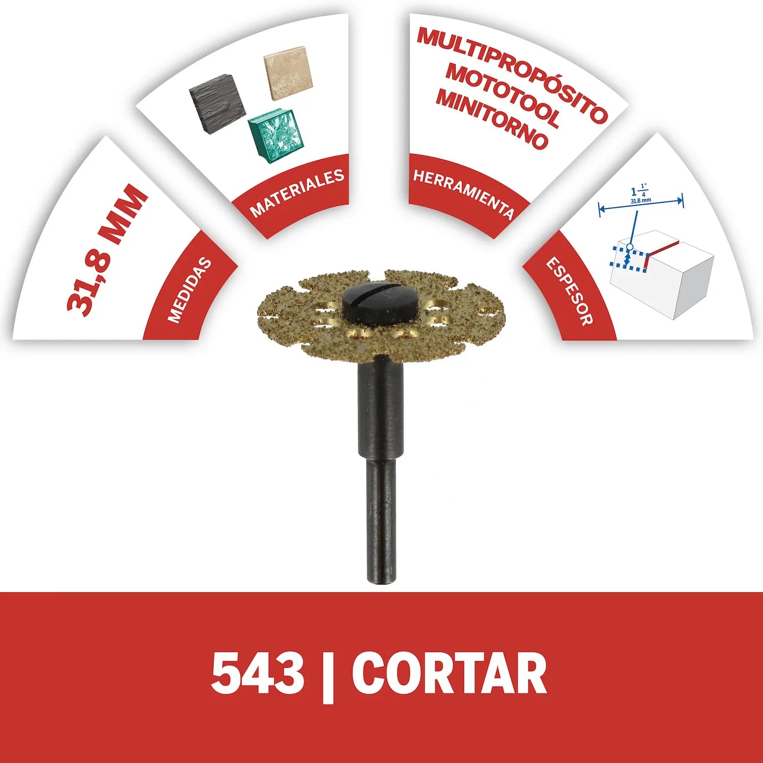 Disco De Corte/Perfilado De 31,8mm Para Madera (Modelo 543) Dremel