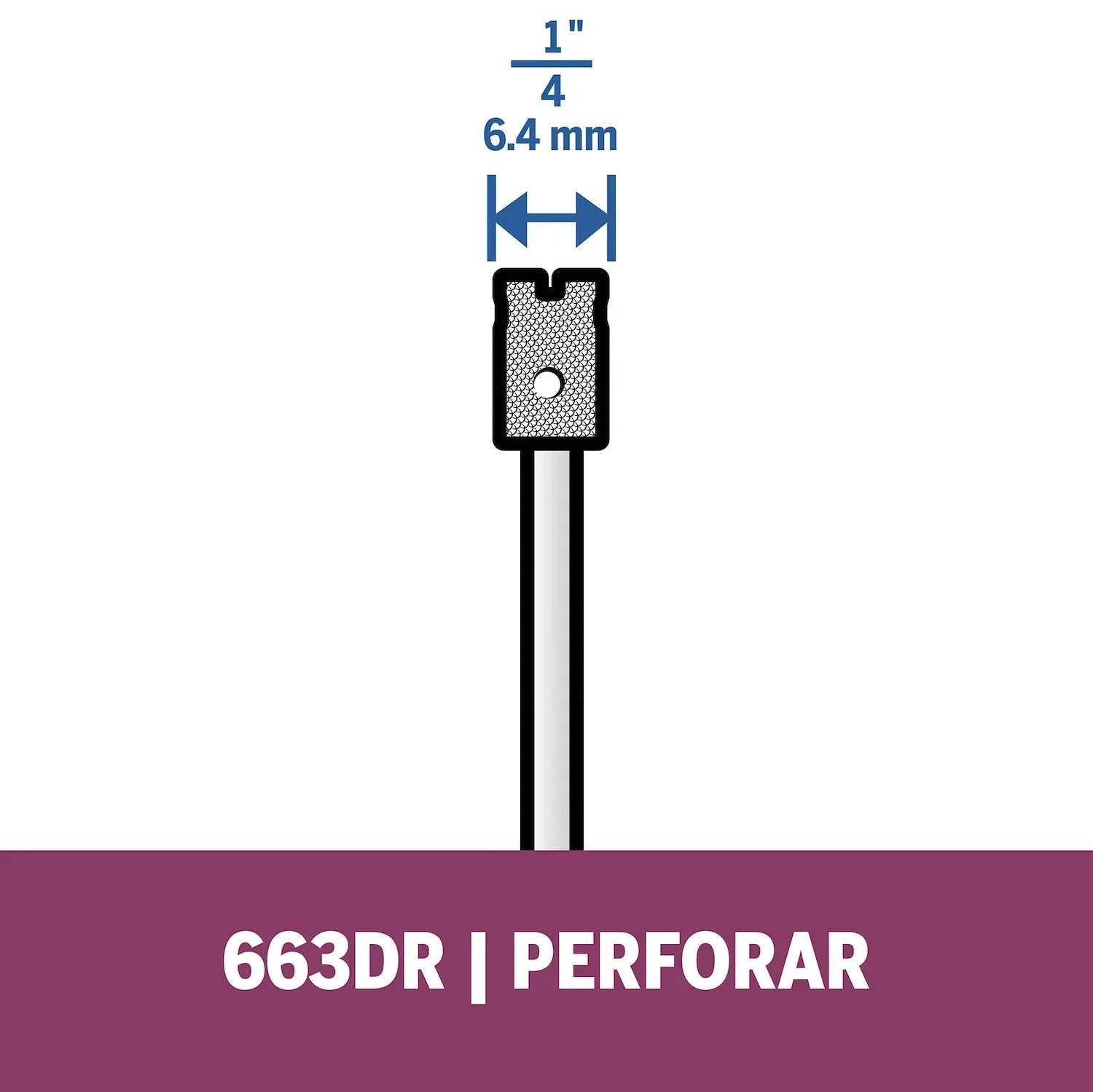 Mecha Diamantada De 6,4mm Para Vidrio, Piedra y Cerámica (Modelo 663DR) Dremel