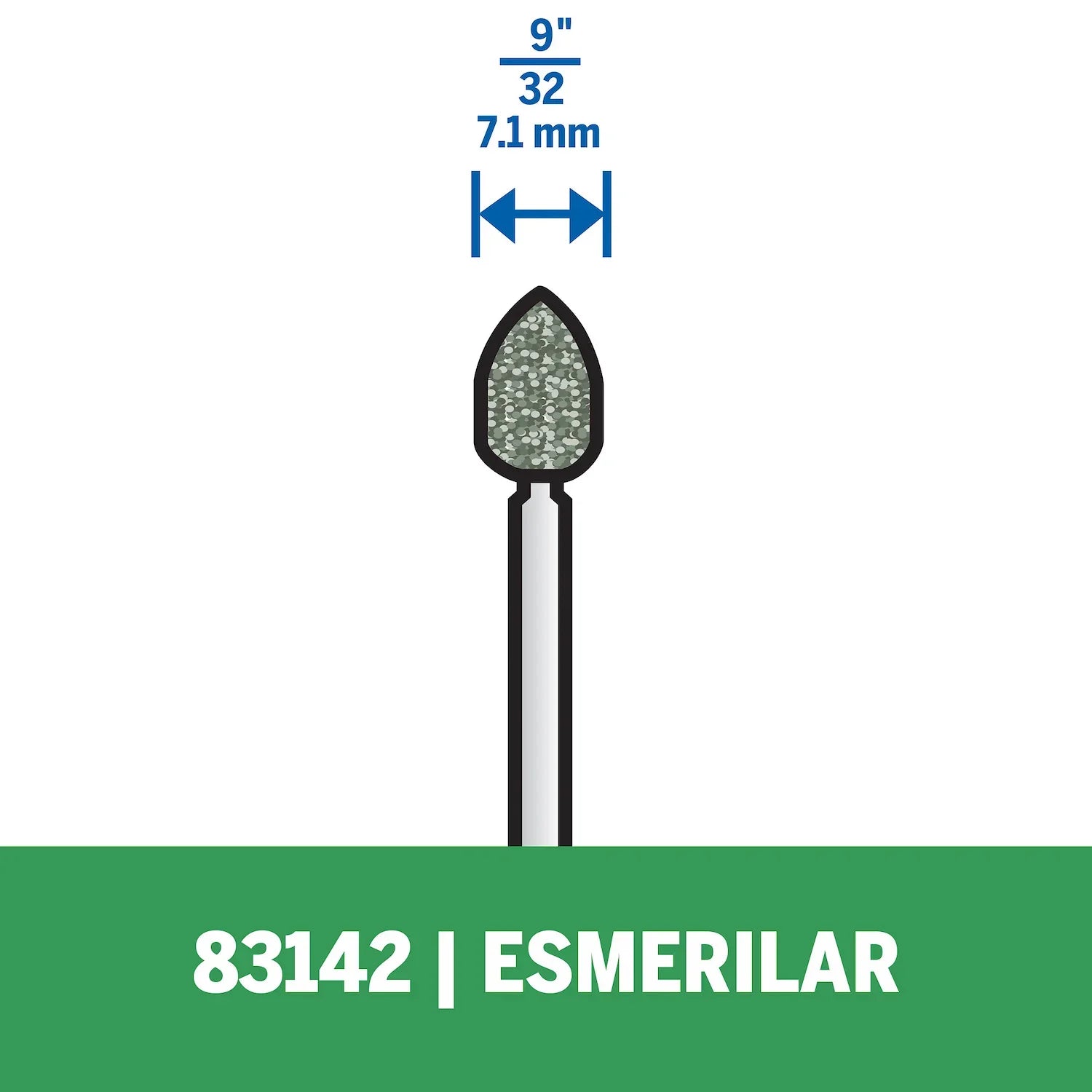 Piedra Formato Llama De Fuego De Esmerilado De 7,1mm Para Vidrio, Piedra, Cerámica, Aluminio y Cobre (Modelo 83142) Dremel