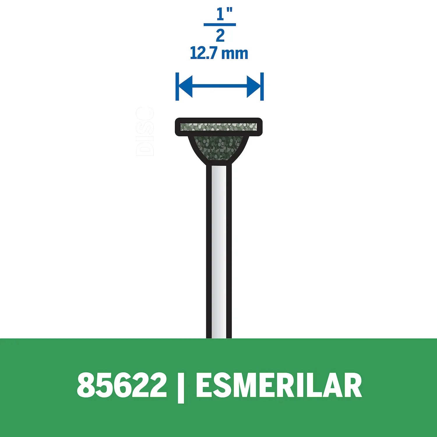 Piedra Formato Disco De Esmerilado De 12,7mm Para Vidrio, Piedra, Cerámica, Aluminio y Cobre (Modelo 85622) Dremel