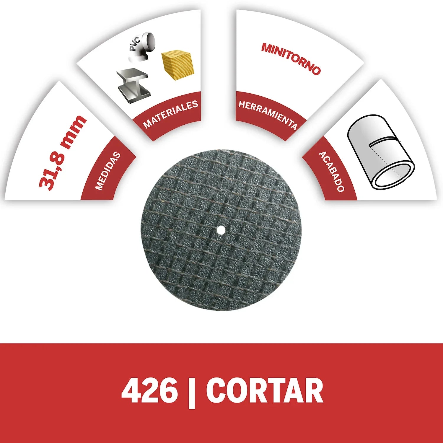 Set/Kit De Discos Reforzados De Corte Para Duración Superior De 31,8mm Espessor De 1,1mm Para Metal, Madera y Plástico 20 Piezas (Modelo 426B) Dremel