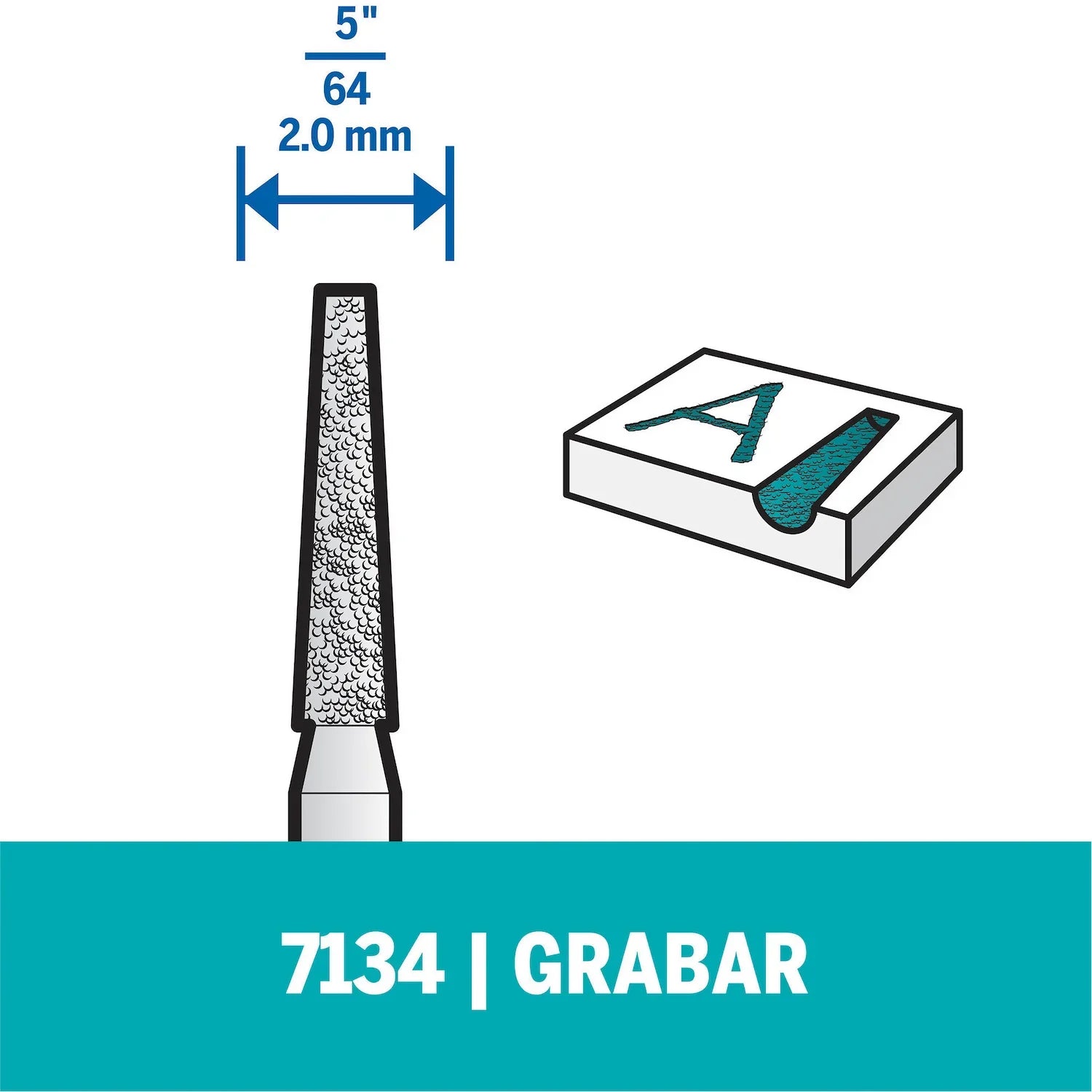 Fresa Diamantada De Grabado De Punta Delgada De 2,0mm Para Vidrio, Cerámica y Piedra (Modelo 7134) Dremel