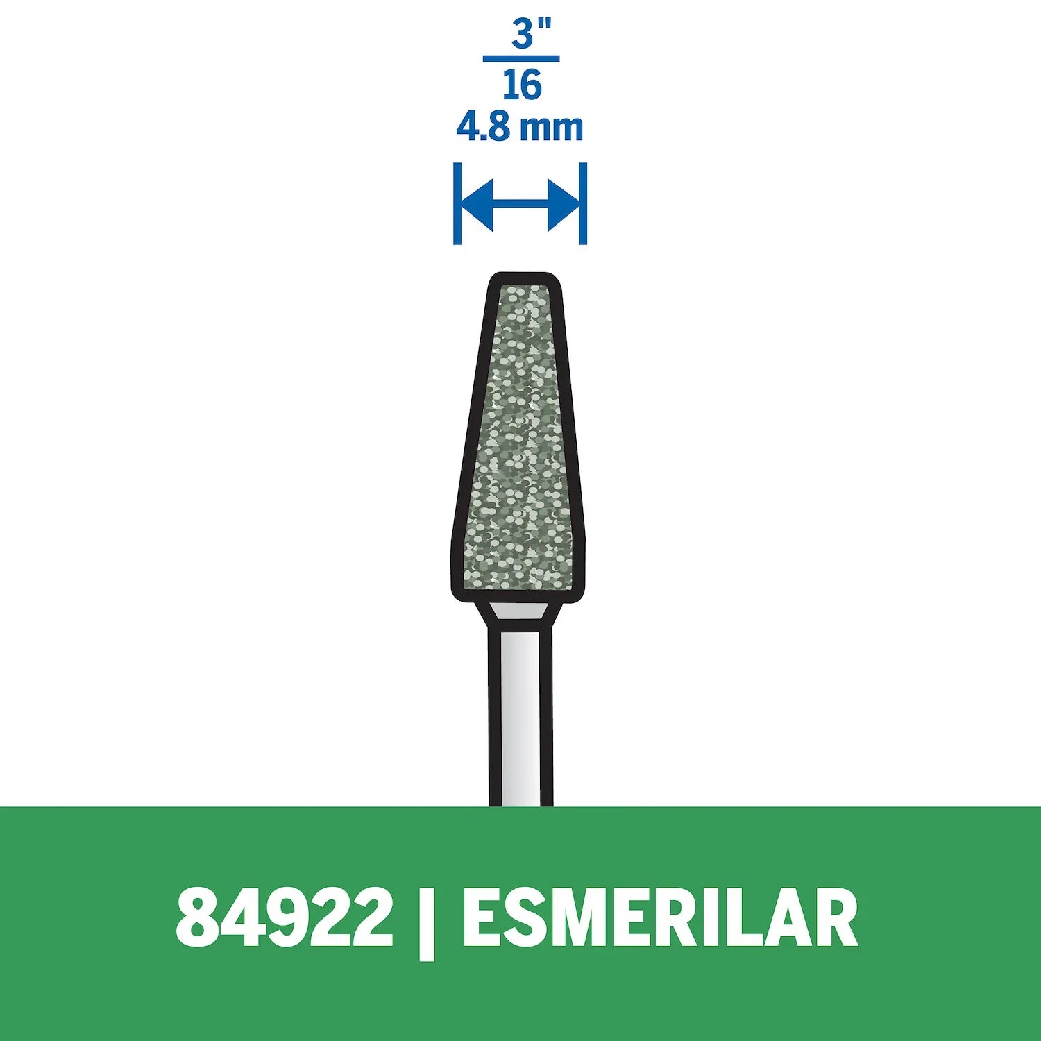 Piedra Formato Pera De Esmerilado De 4,8mm Para Vidrio, Piedra, Cerámica, Aluminio y Cobre y Grabado En Vidrio (Modelo 84922) Dremel