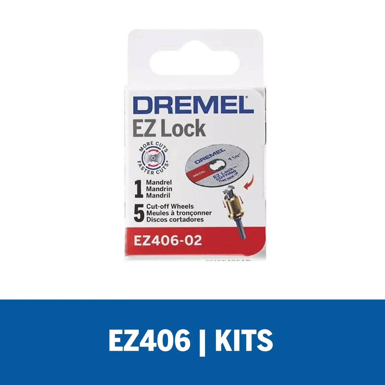 Set/Kit De Discos De Corte De 38,1mm Espesor De 1,1mm Para Metal 6 Piezas Sistema EZ Lock Cambio Rápido (Modelo EZ406) Dremel