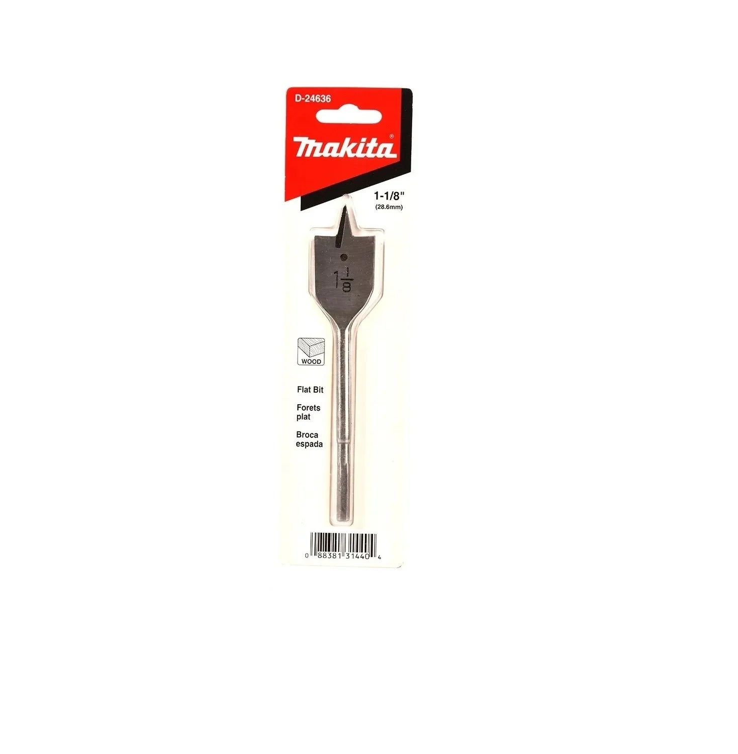 Broca Plana 1-1/8" X 6-1/2"