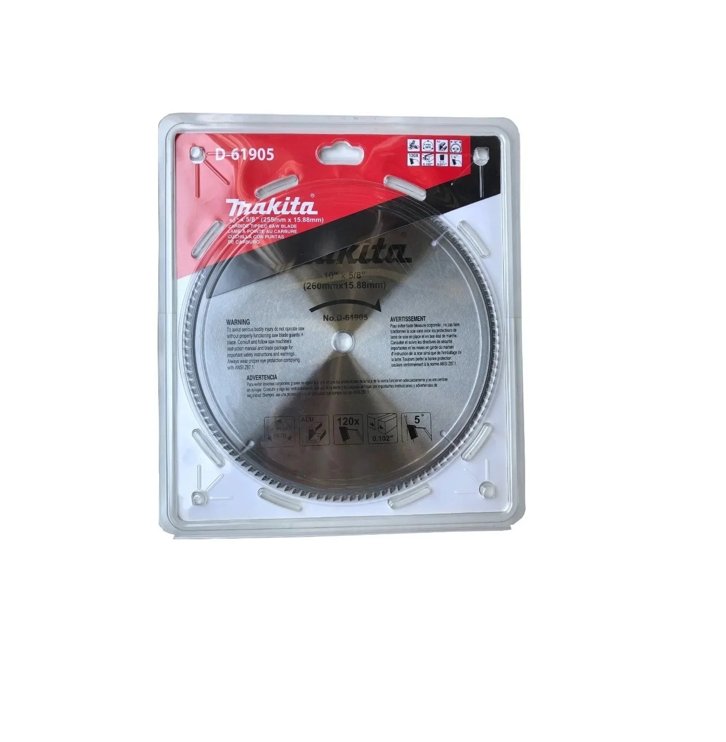 Disco De Sierra 10” X 120 Dientes P/ALUM.