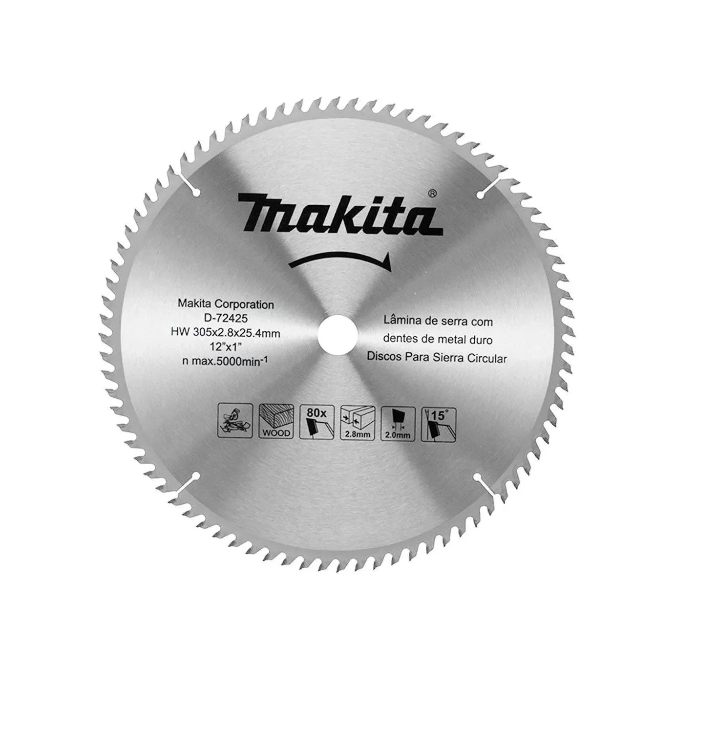 Sierra Circular 12" X 1" X 80 Th Atb Madera